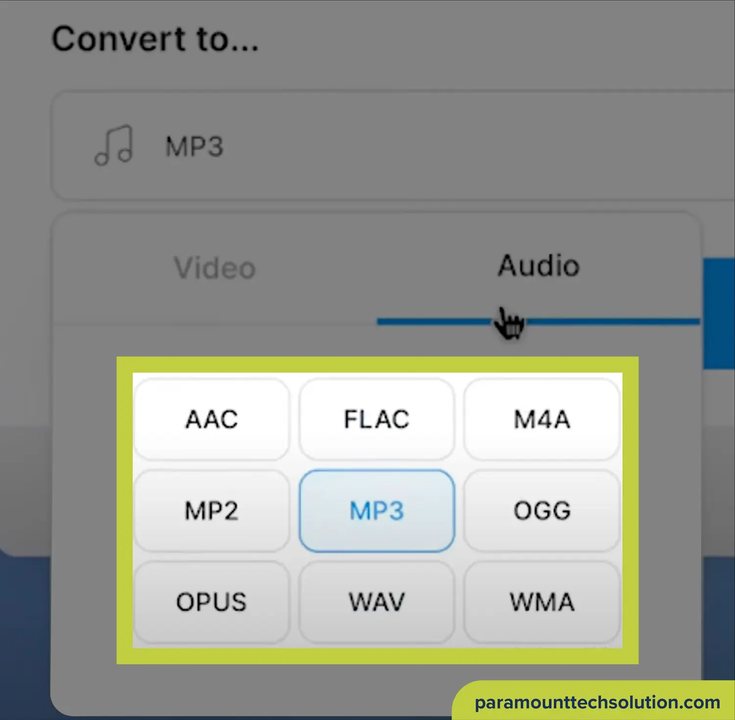 Convert to mp3 or any other option including mp2 ACC, FLAC M4A