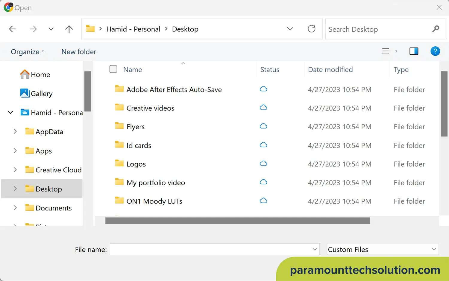 By clicking on the create project and then on upload video the dashboard will direct you on pc folder