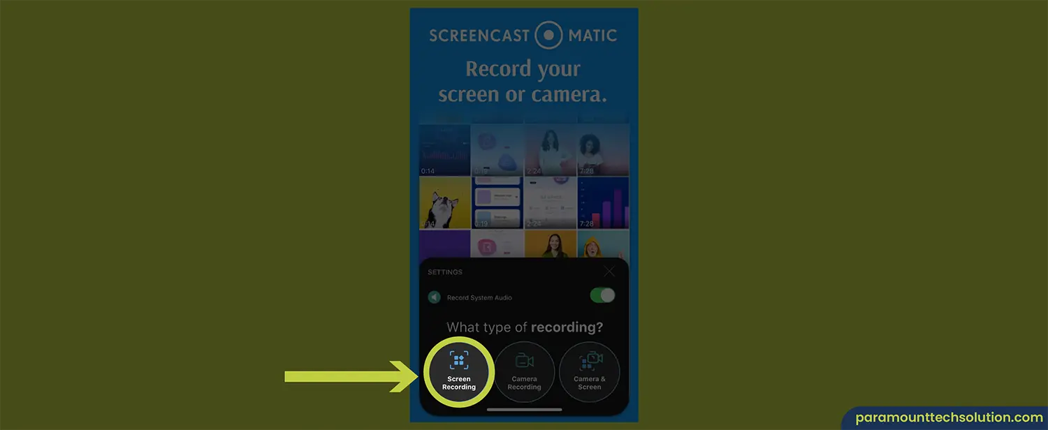 Original Screencast-o-matic screen recorder launched a mobile app called Screen Pal that record the iphone screen