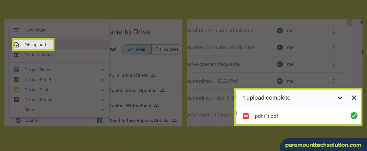 Convert from PDF to Google Docs upload file after uploading in google drive