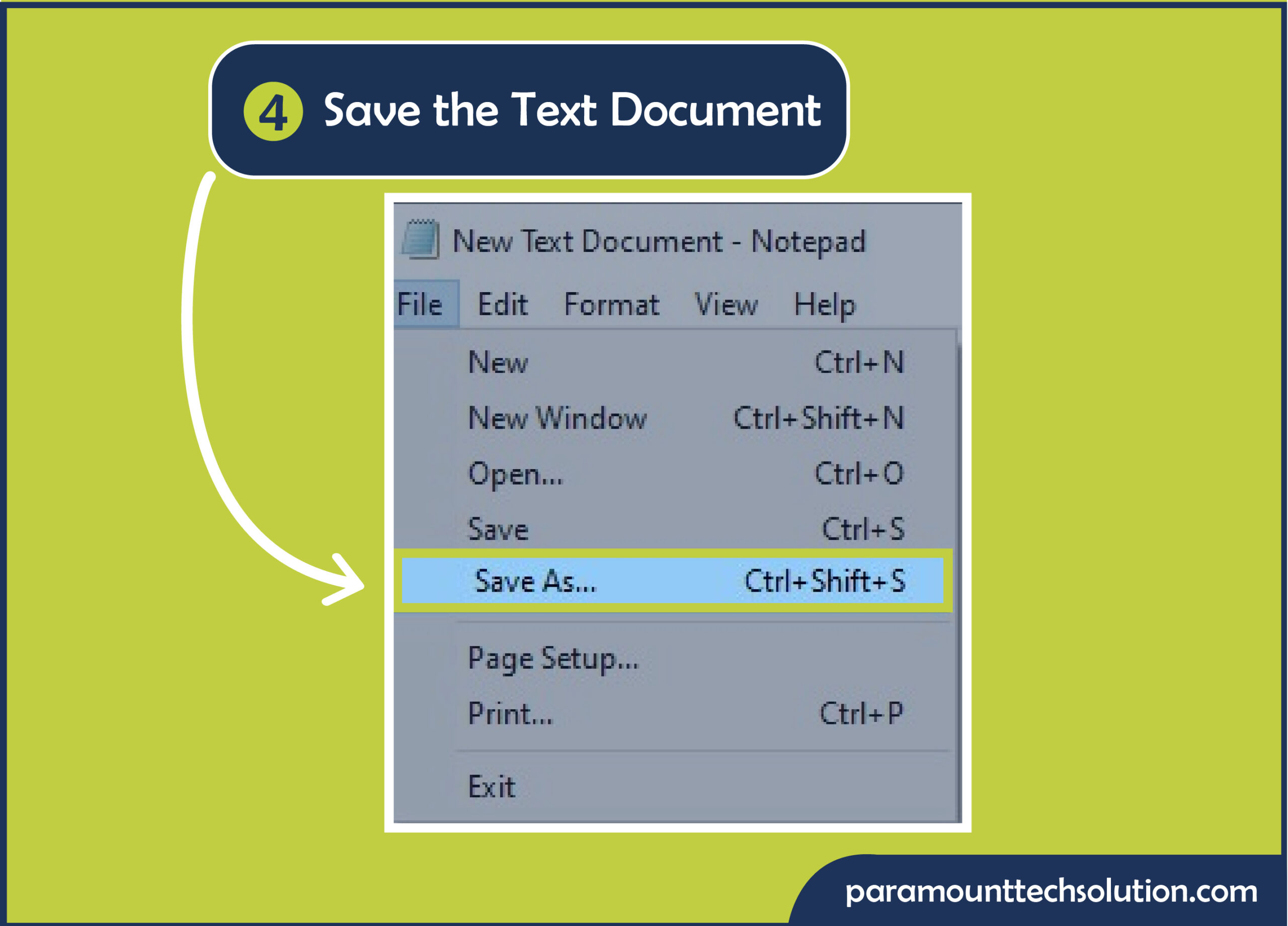 Save the text document as a batch file