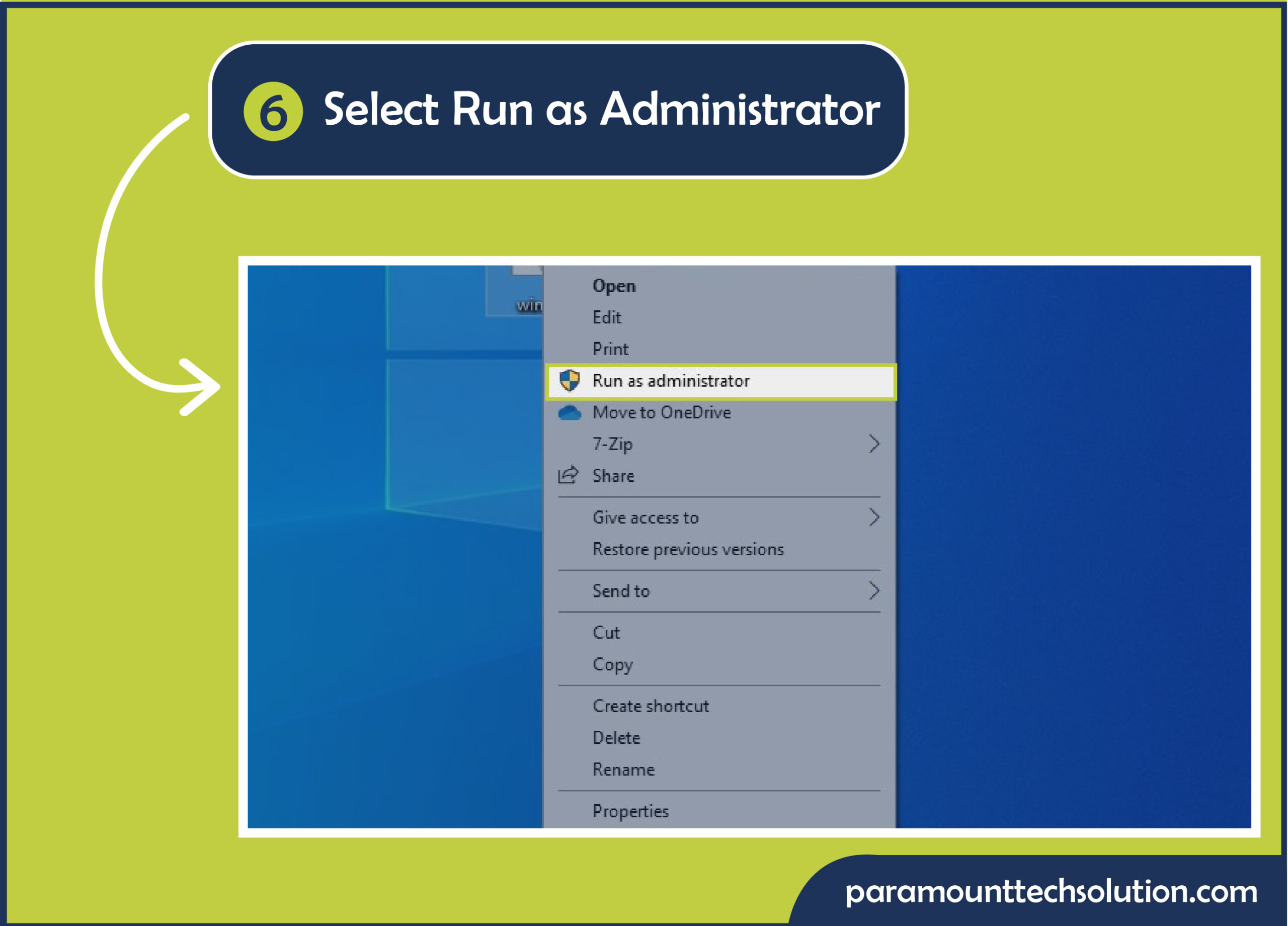 Tap the batch file and select Run as Administrator