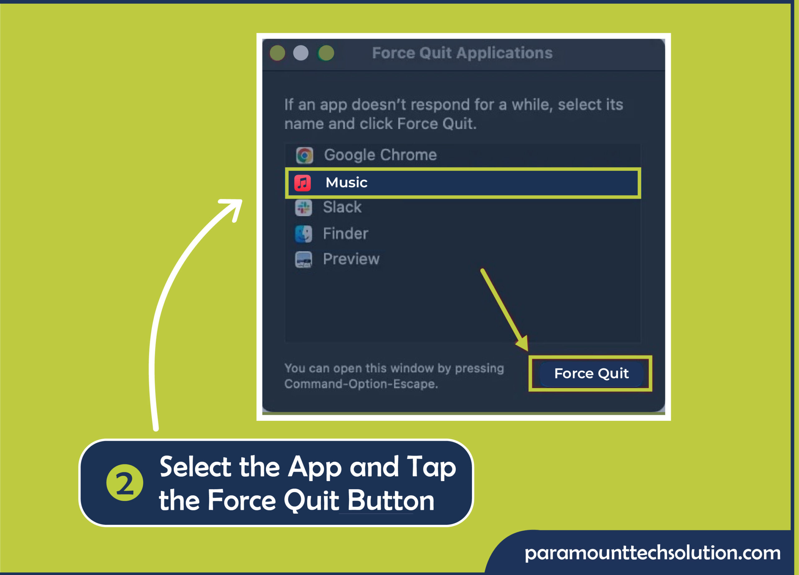 Select the app you want to force to stop