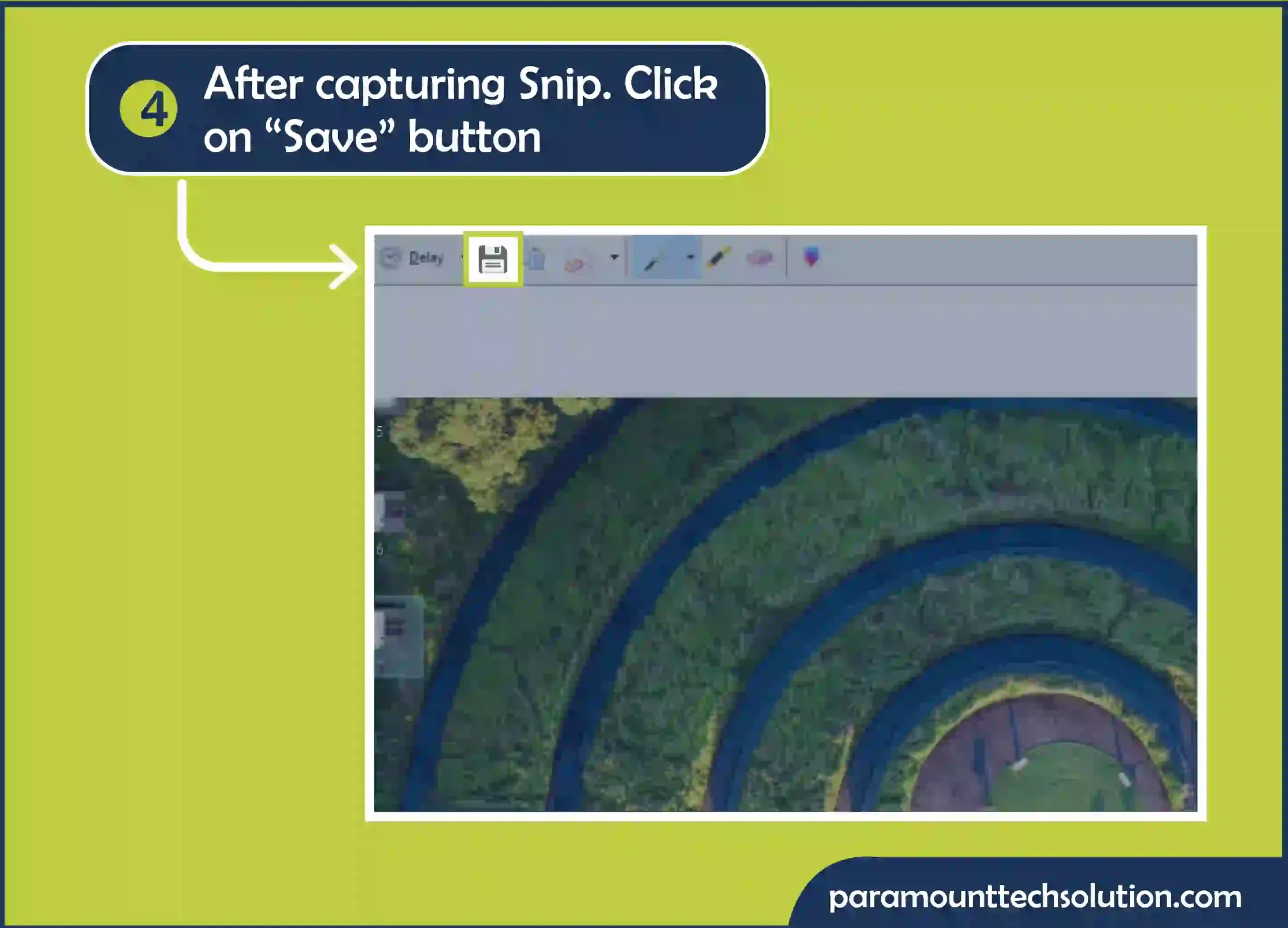 With the help of the snipping tool on Dell after capturing Snip. Click on the “Save” button