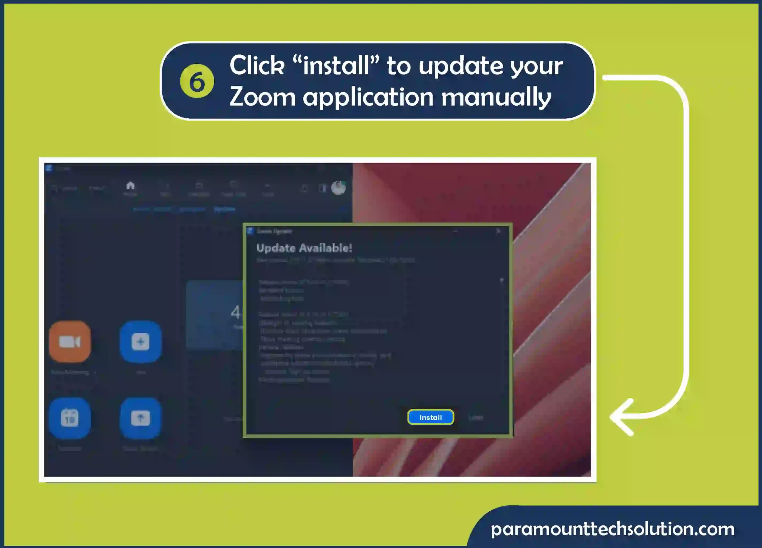 Step 6: Click “install” to update your Zoom application manually