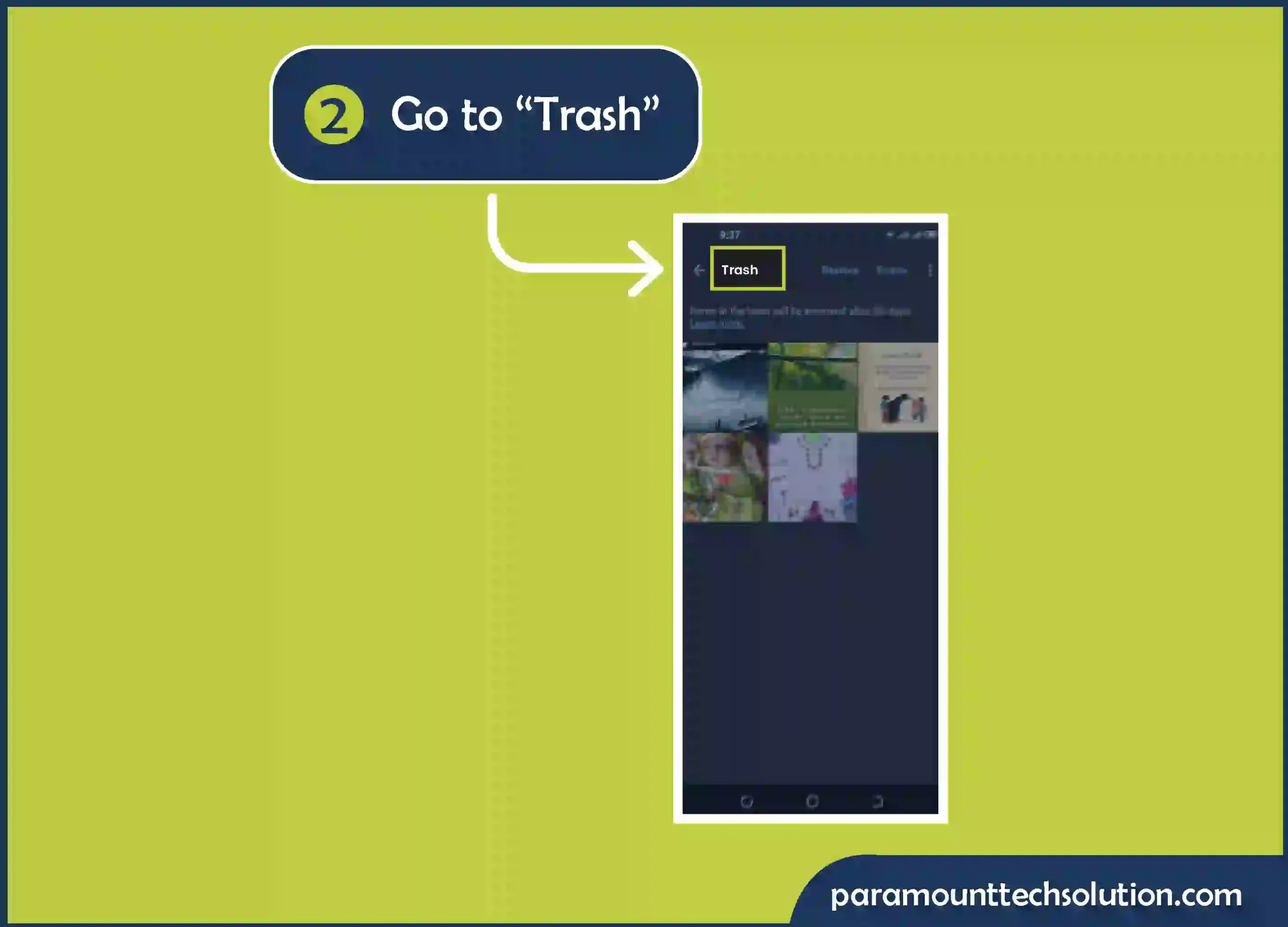 Step 2: Go to “Trash”