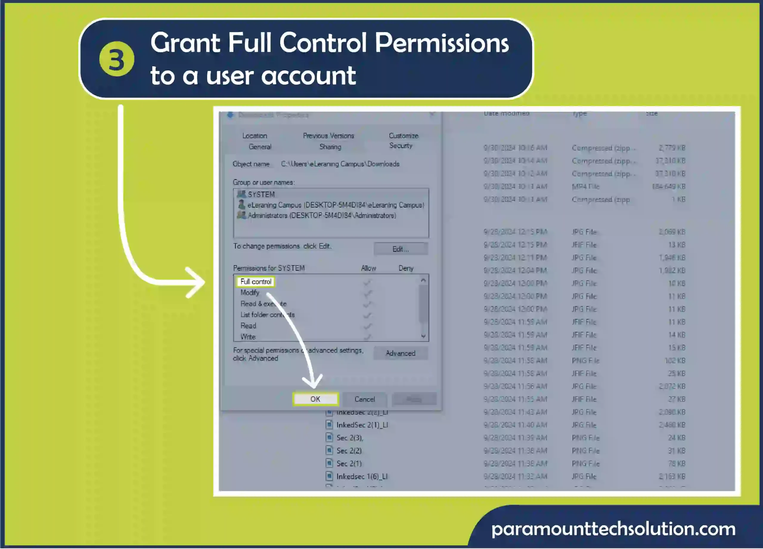 If you see the error "you don't have permission to access this folder," we will show you How to Fix the Error “You Don't Have Permission to Open this File” Step 3: In the Permissions section, Grant Full Control Permissions to a user account