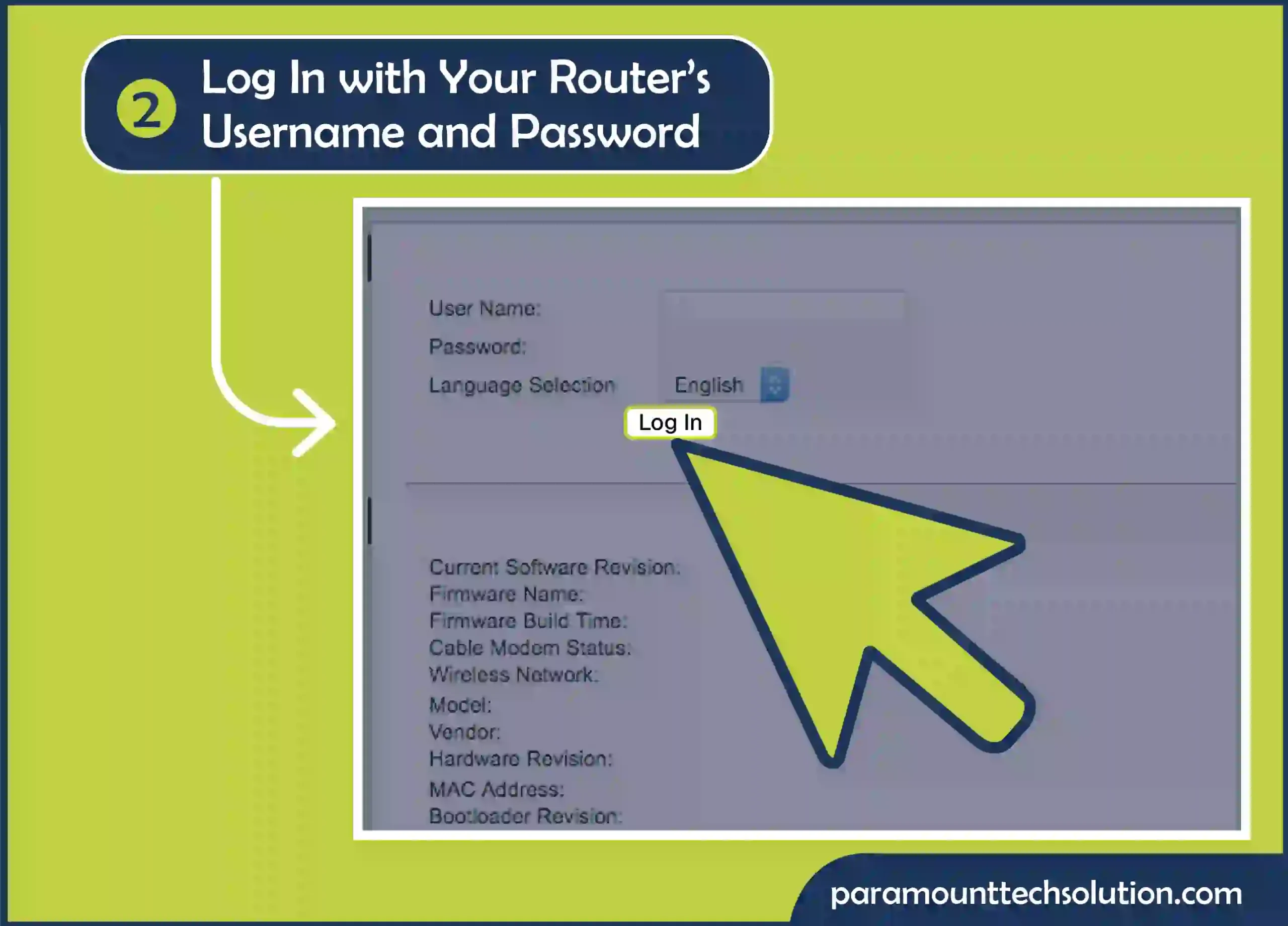 Log in with your router’s current username and password are “admin” and “password”