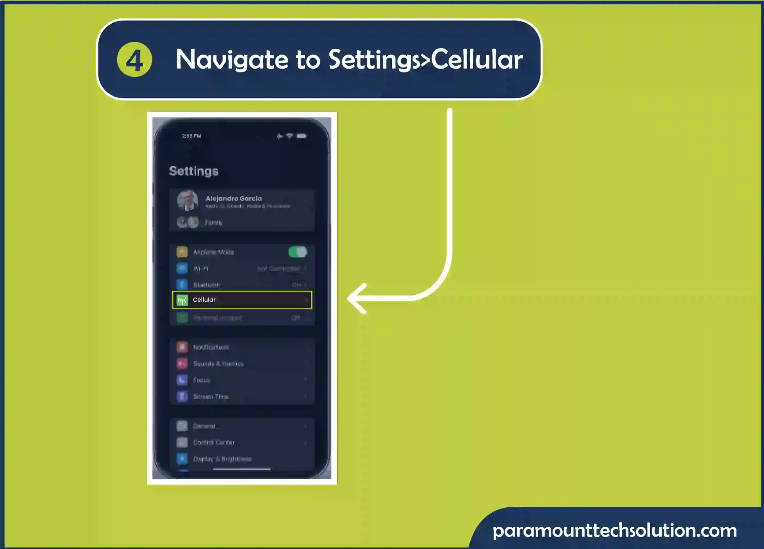 Navigate to settings and celluar