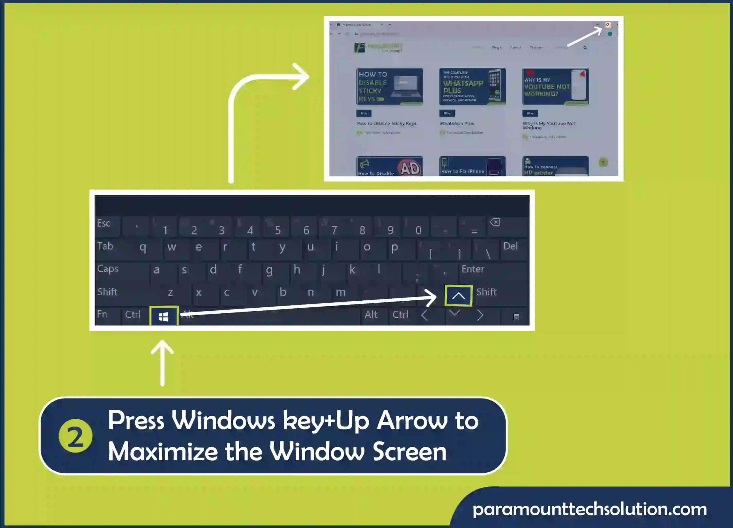 Next step to split the screen on window ,Press Windows key with Up Arrow to maximize the window screen.