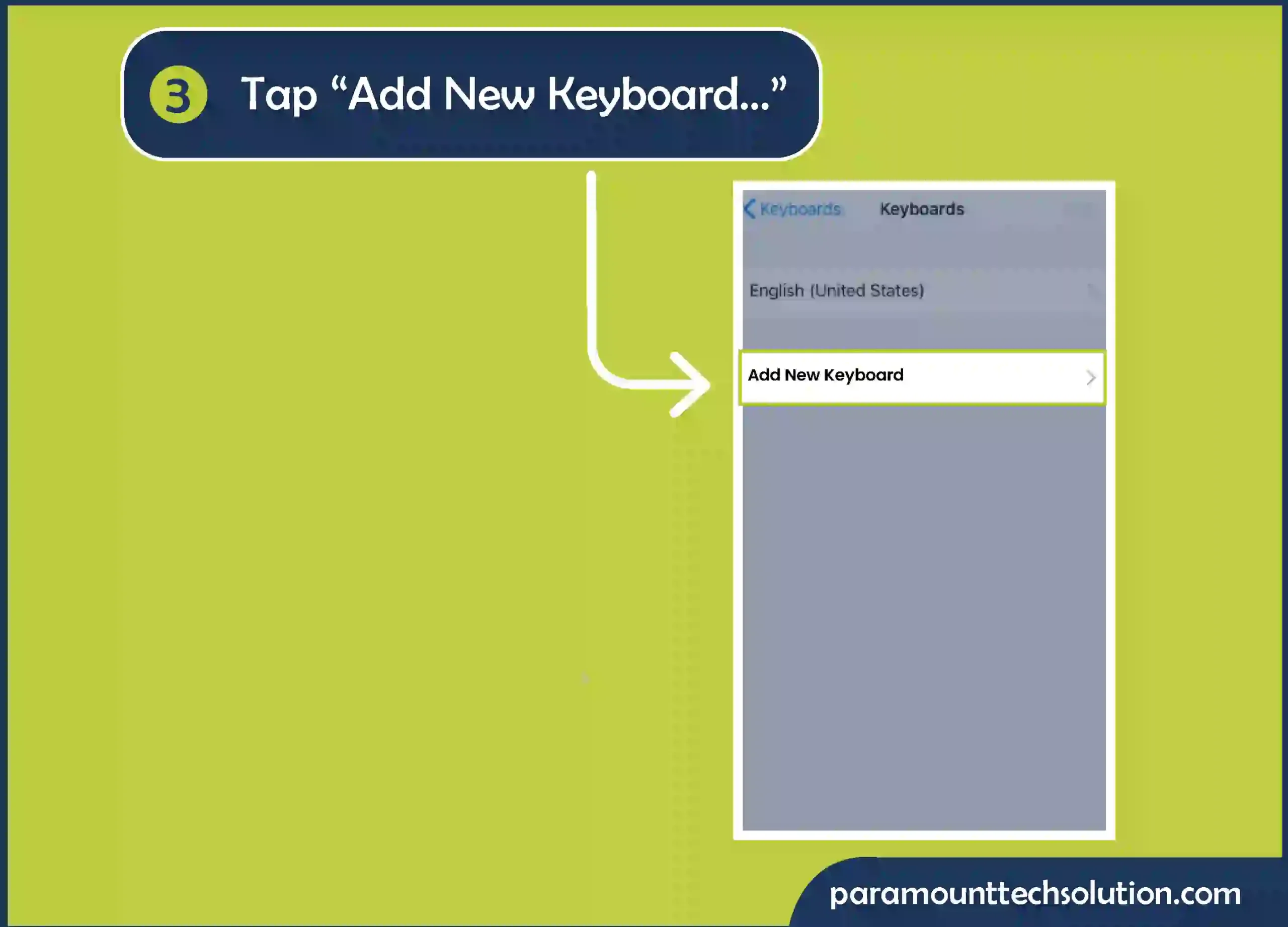 Tap “Add New Keyboard