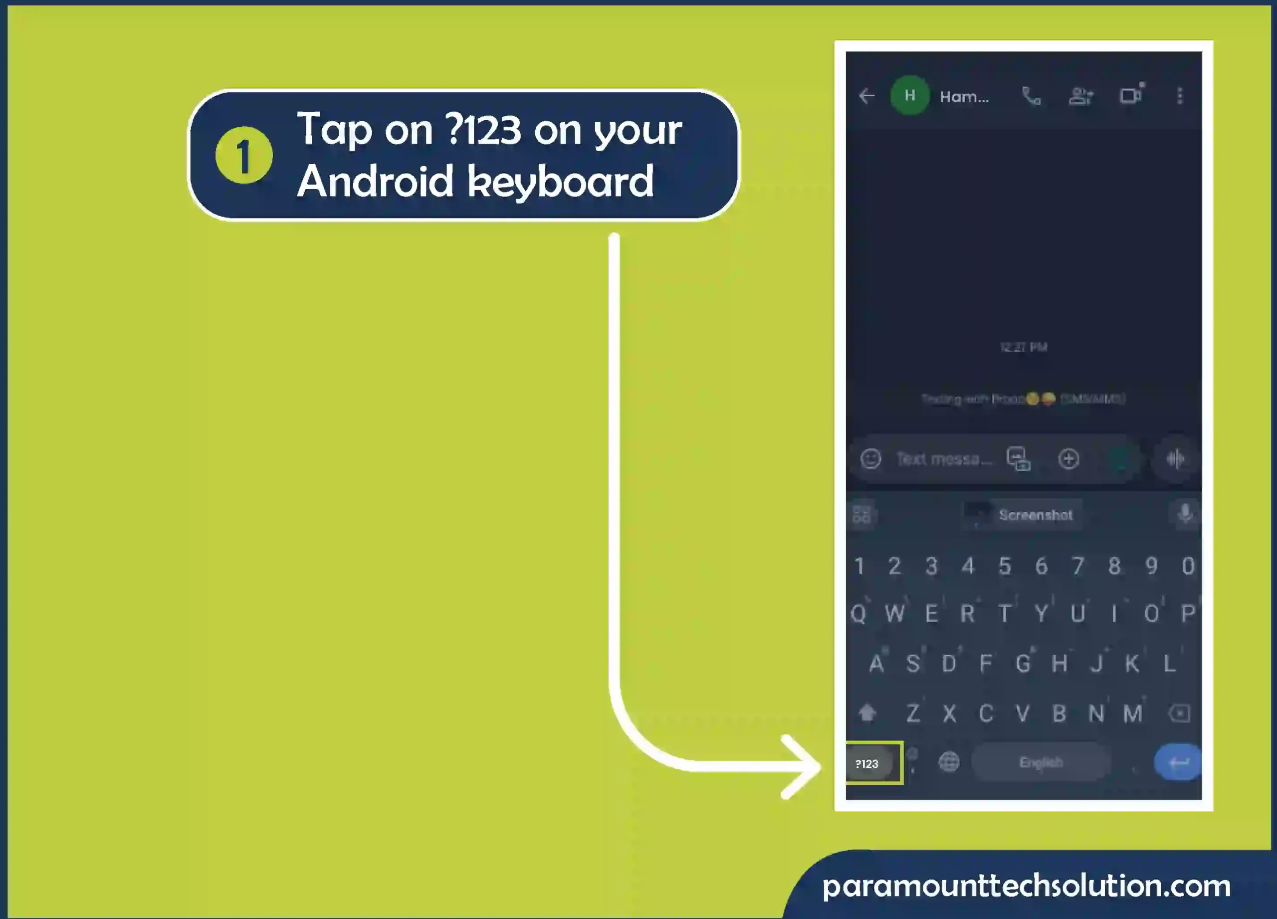 How to make an arrow symbol on Android you’ve got an android keyboard with arrow keys Tap on ?123