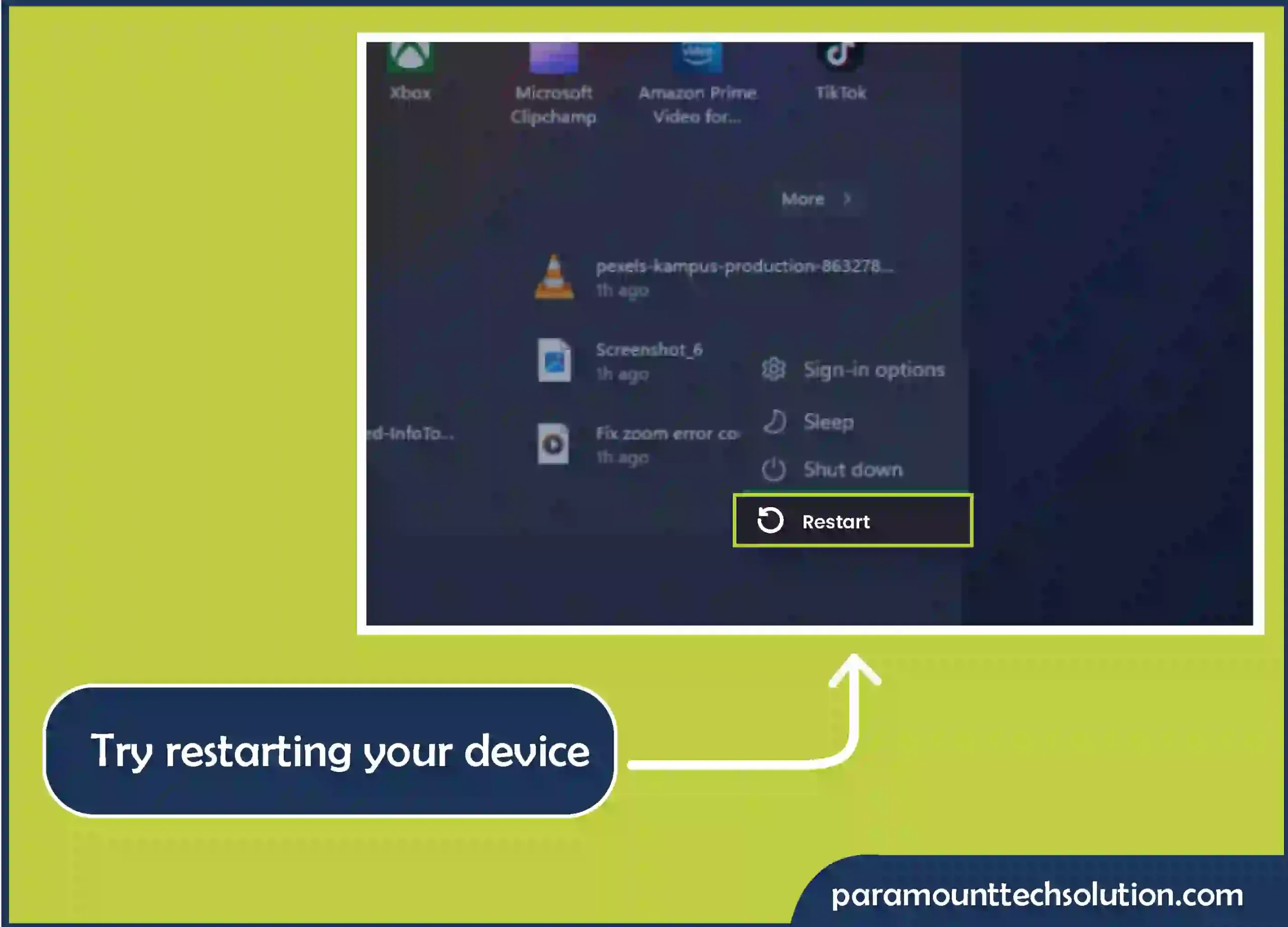 Restarting your Device may help in fixing Zoom update error code 10004