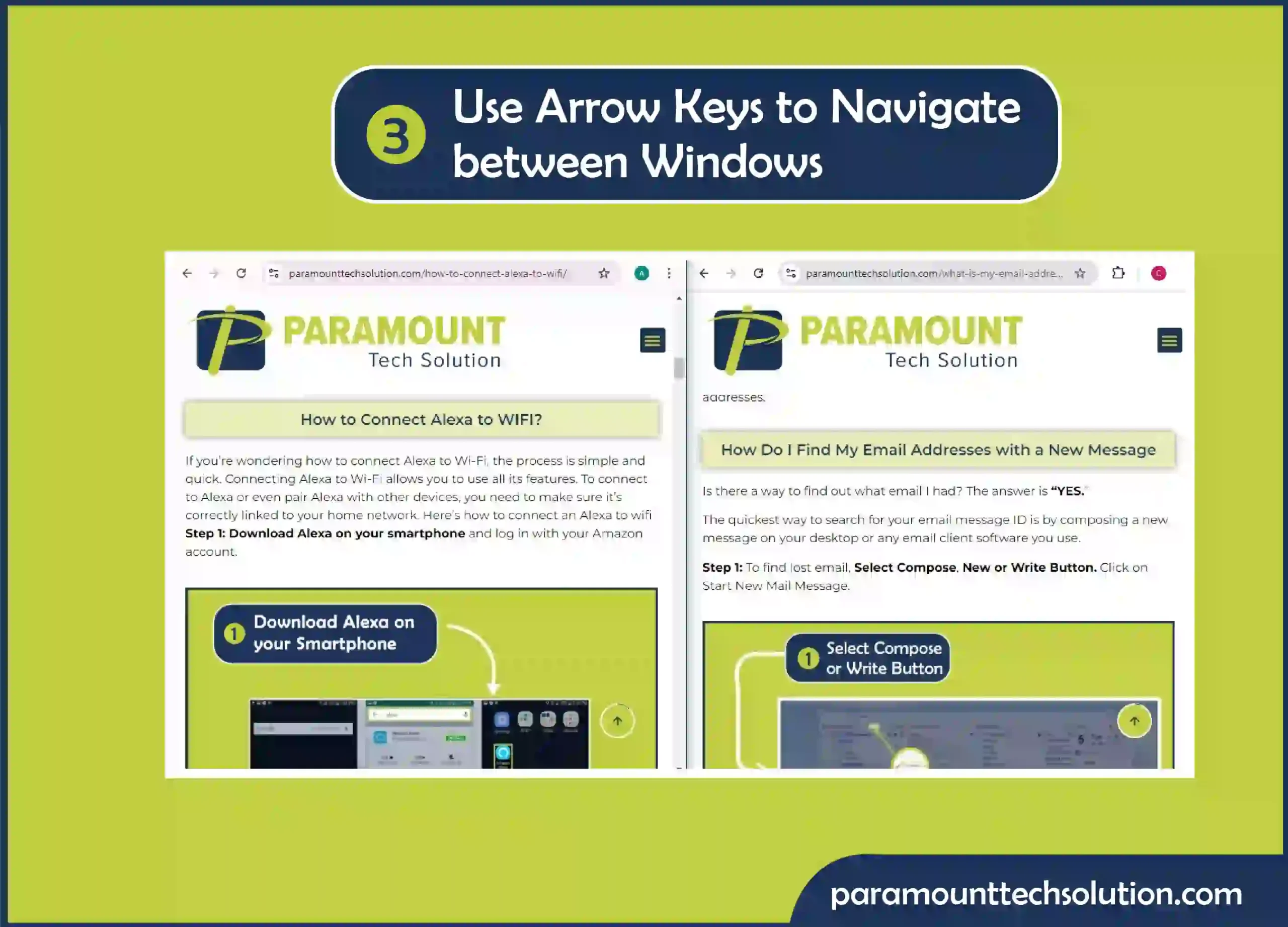 Use the arrow keys to navigate between windows to split the window screen