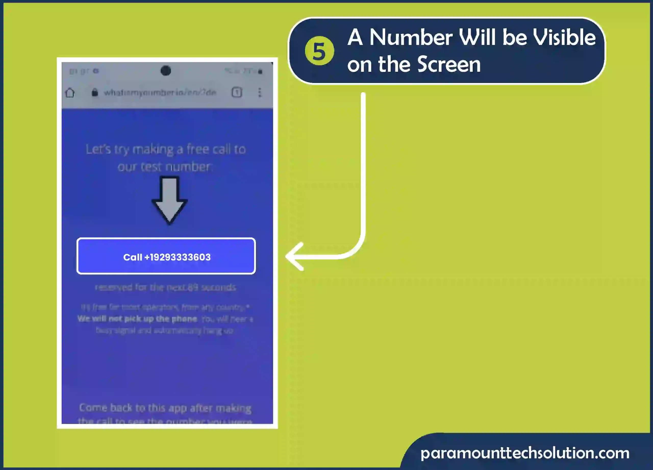 Step 5: A number will be visible on the screen