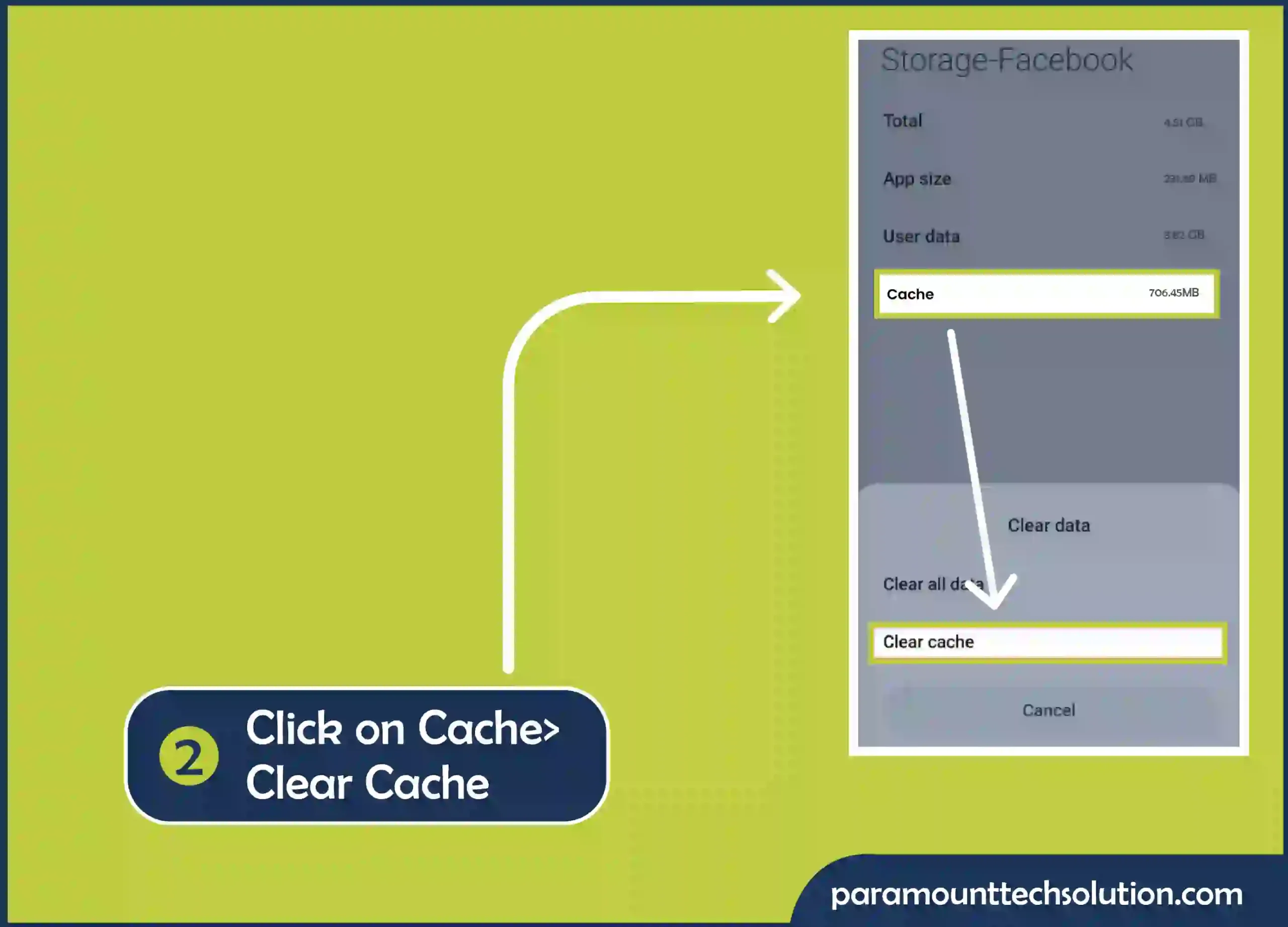 After that click on Cache>Clear cache