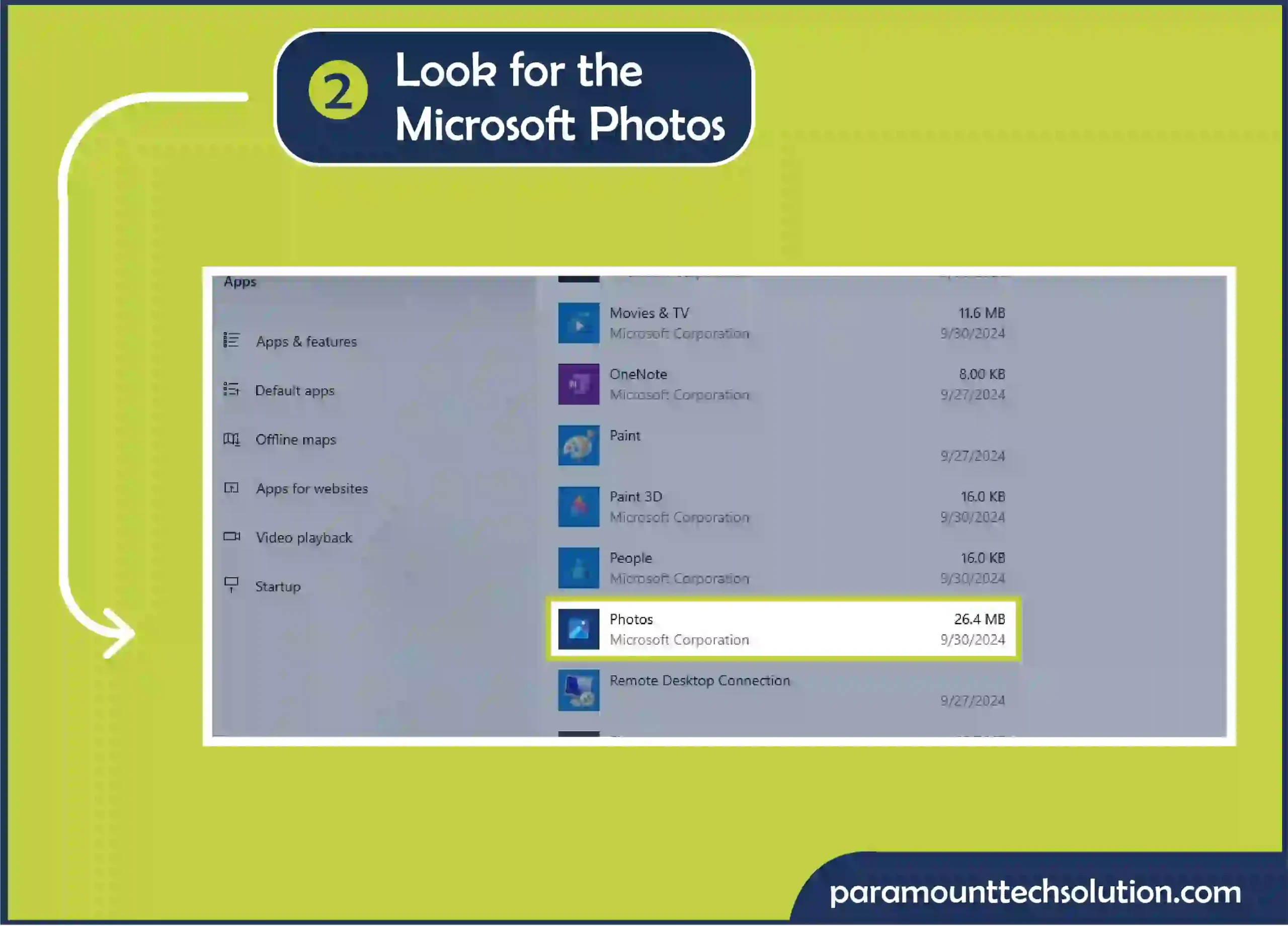 resolve the “you do not have permission to access this app” error system! follow the step 2: Look for the Microsoft Photos