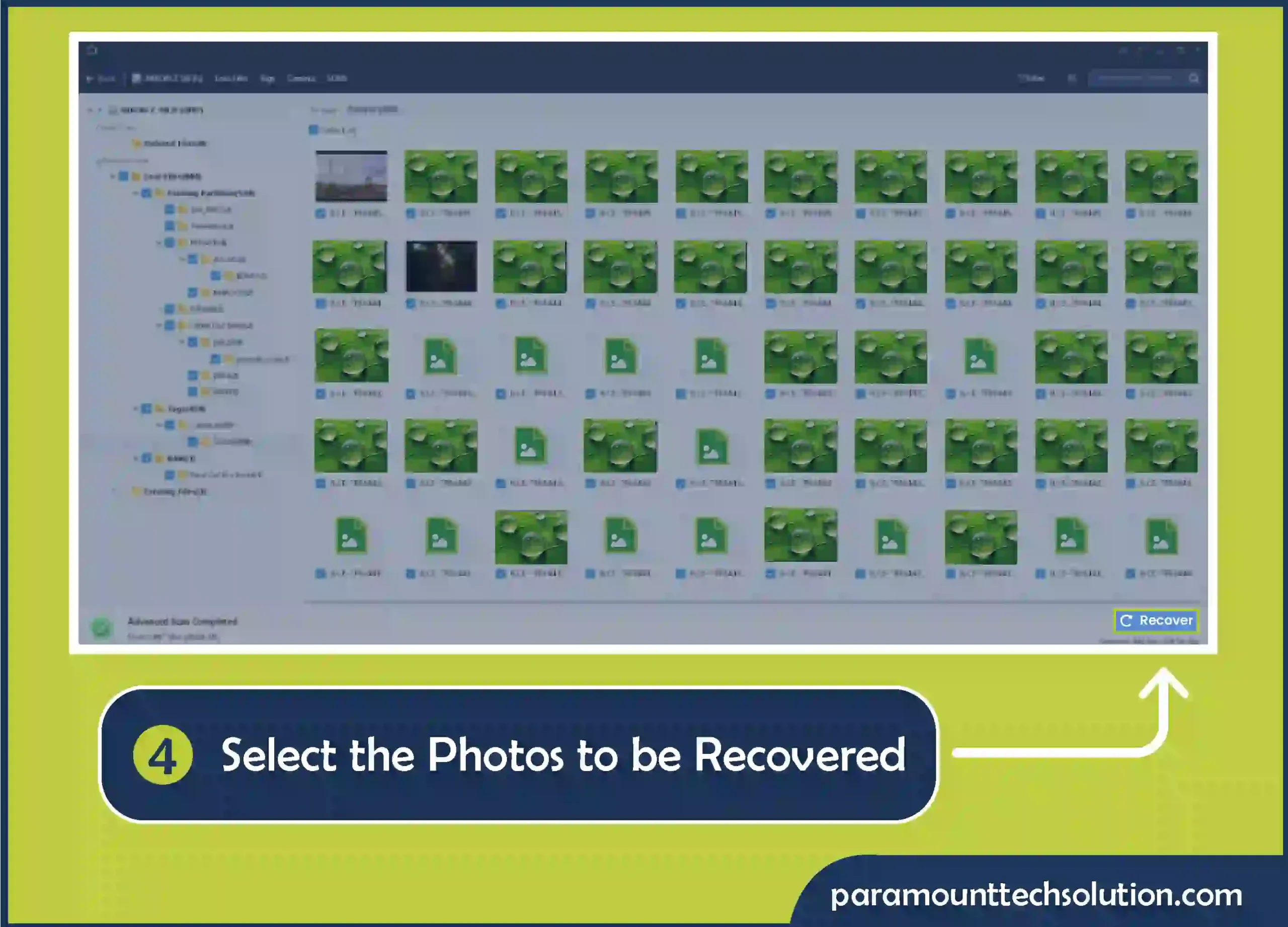 Step 4: Select the photos to be recovered to restore the deleted photos