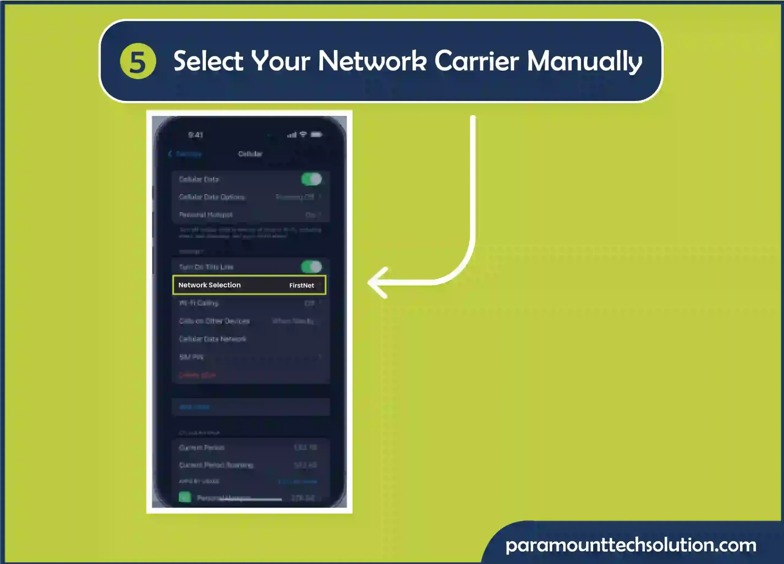 net setp to activiate your setting is Step 5: Select your network carrier manually