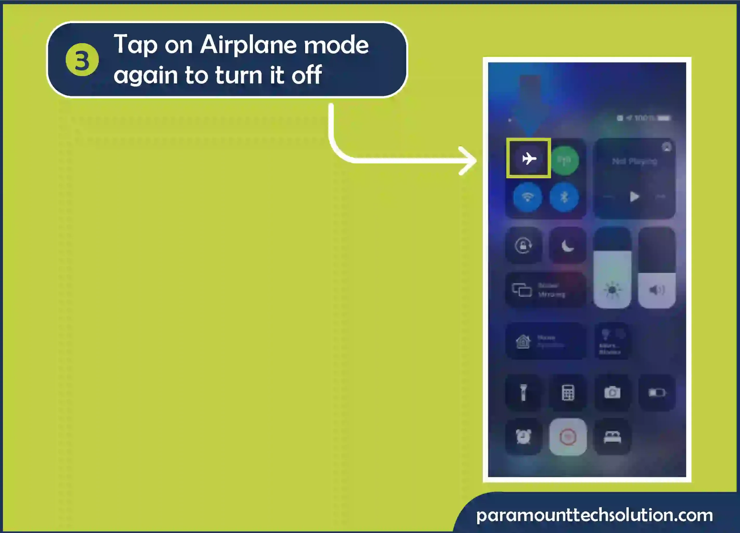 Step 3: Tap on Airplane mode again to turn it off