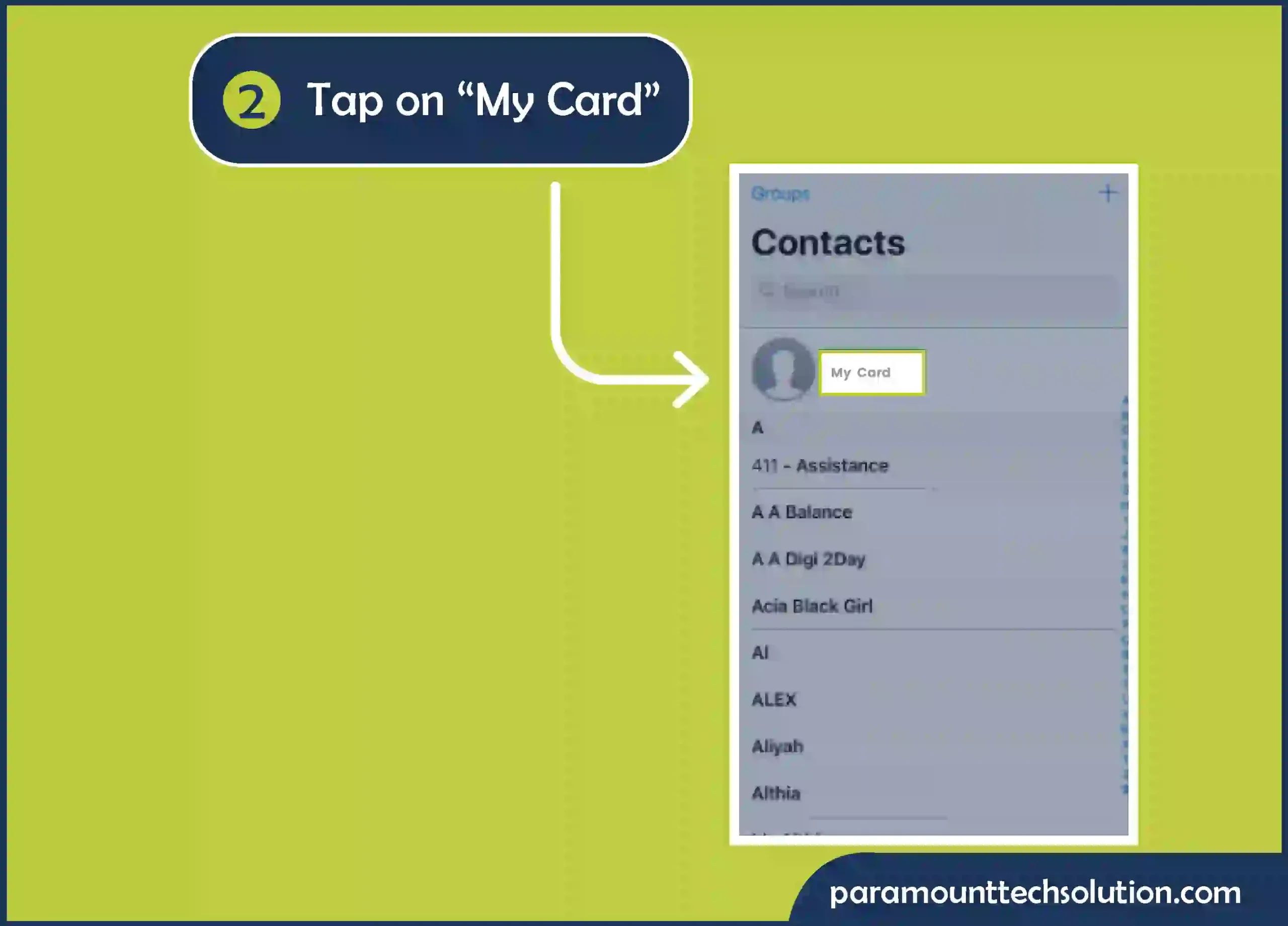 Step 2: Tap on “My Card”