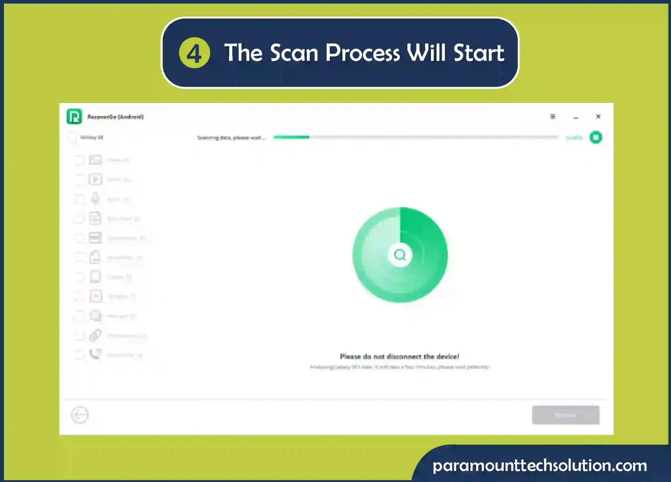 Step 4: The scan process will start