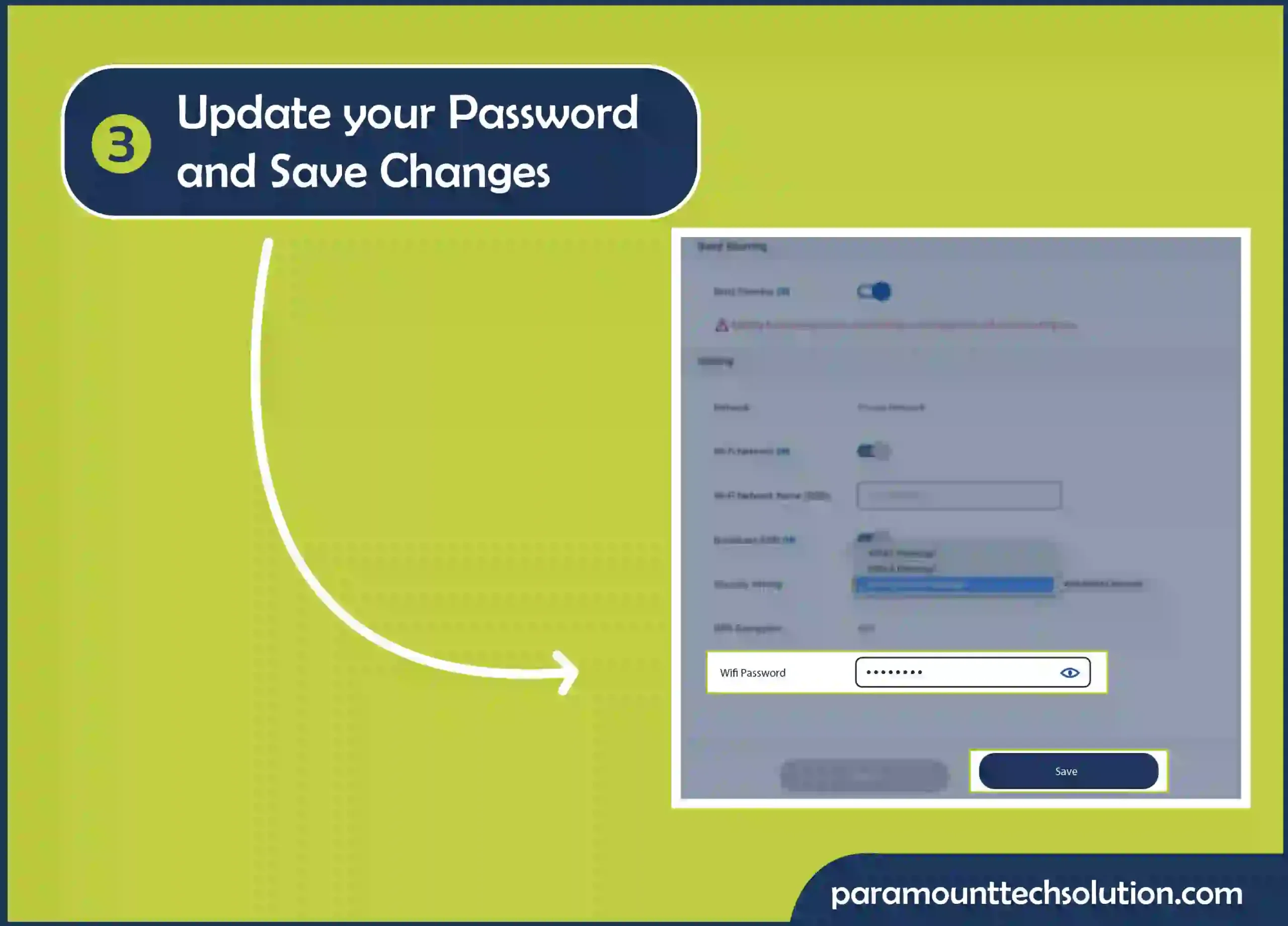 Update your password. Click on Save to save changes.