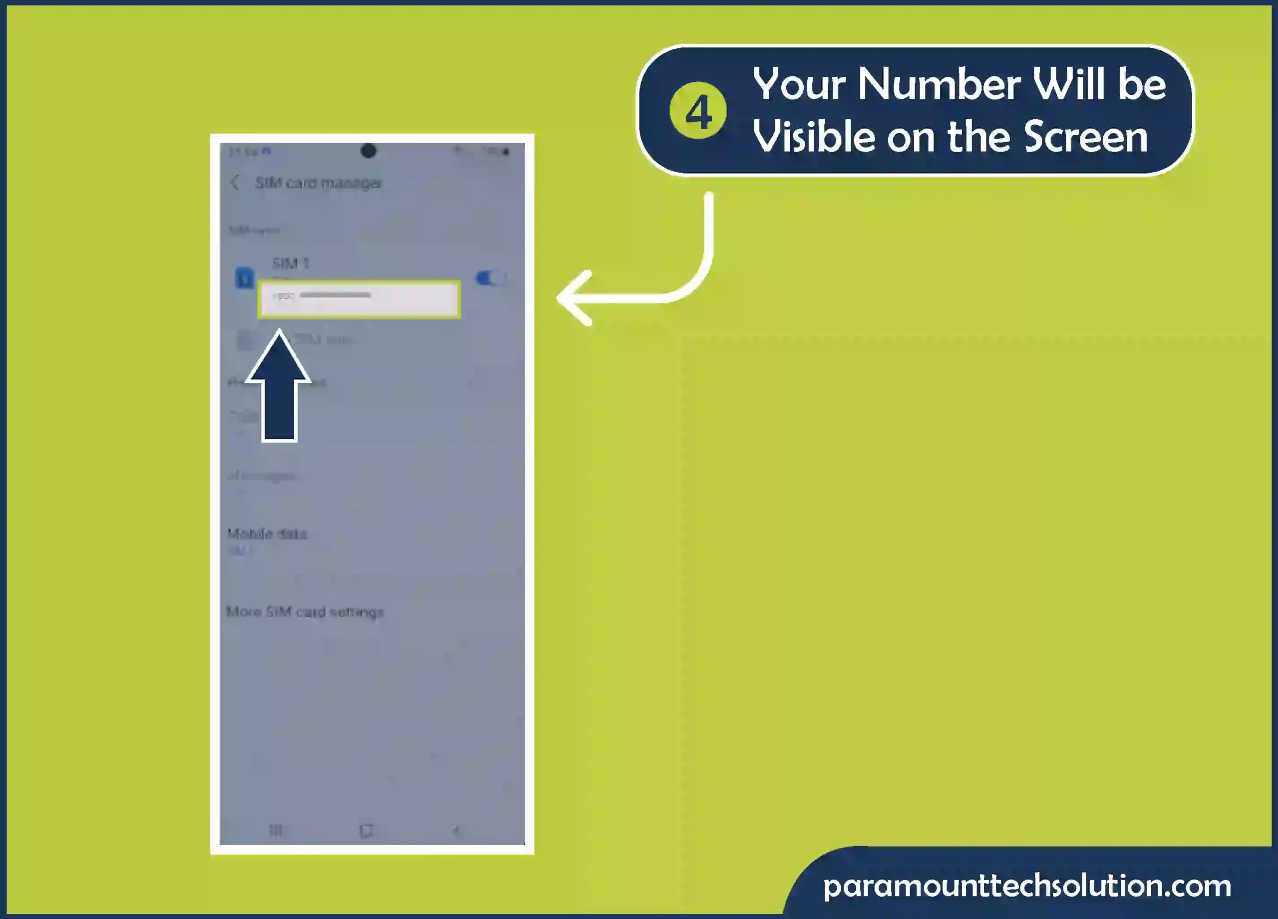 Your number will be visible on the screen for your query What is my phone number - Android