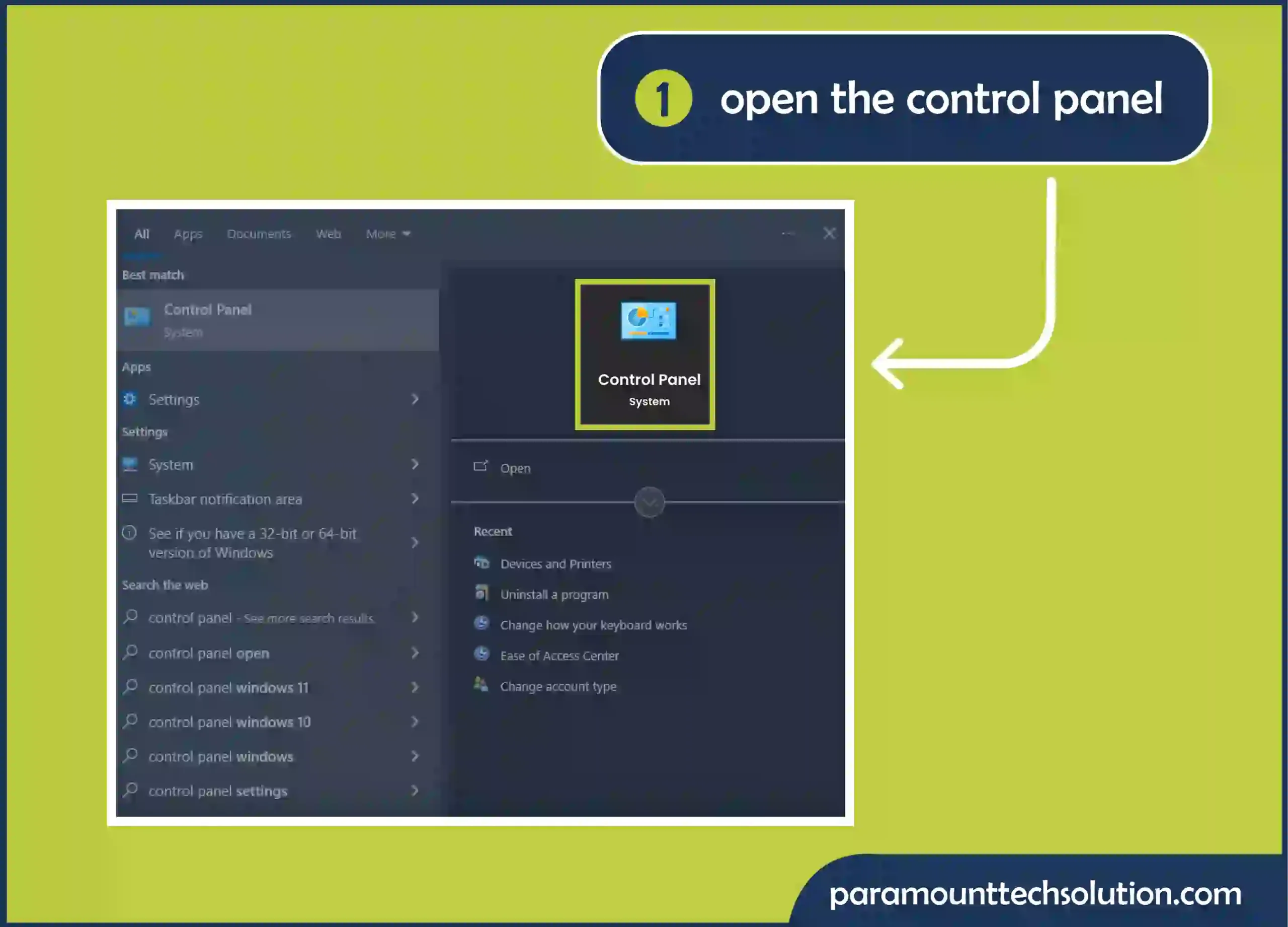 Step 1: Open the control panel. to remove the Vertical lines cause Hardware problem replacing the lines on the HP screen by updating the software program another way