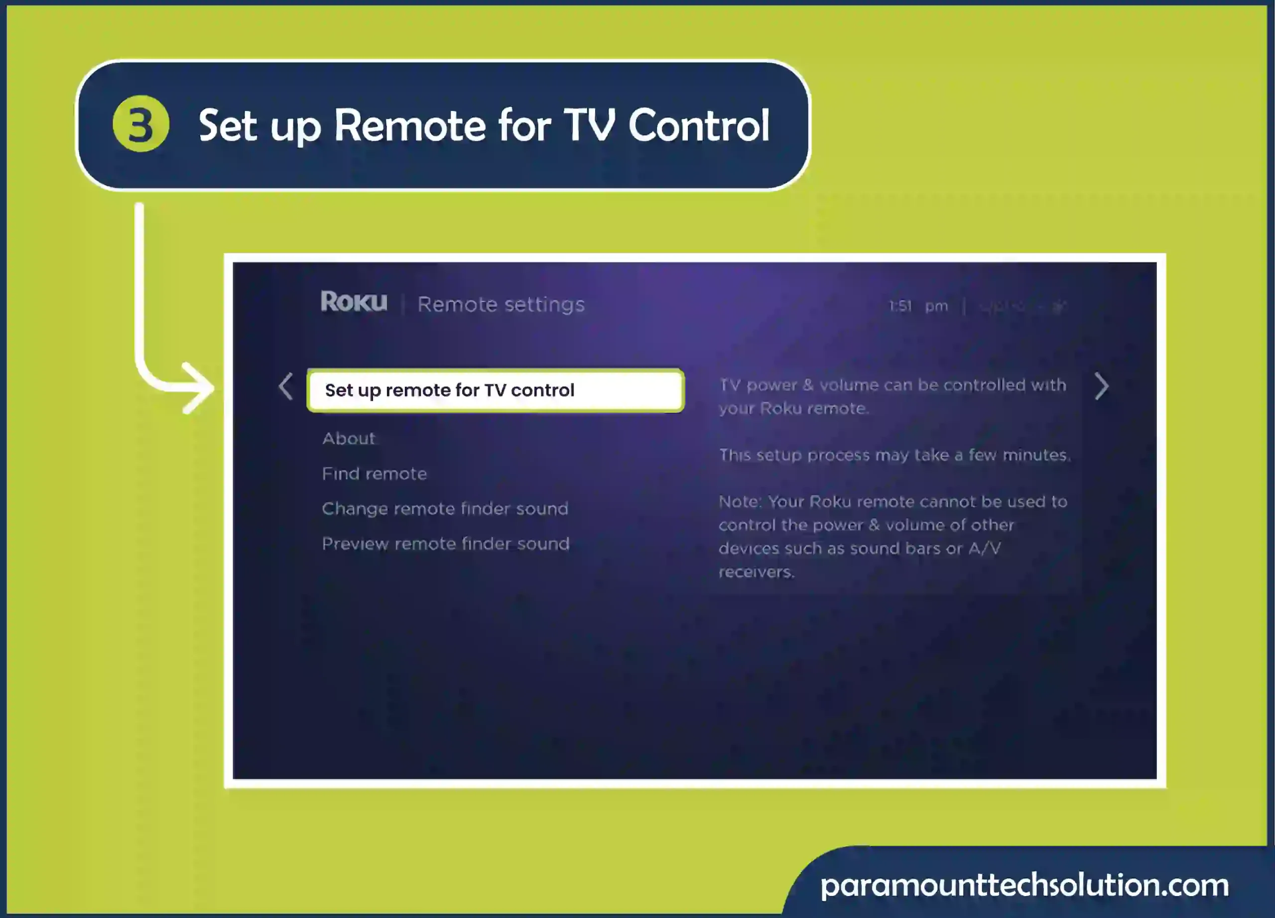 setup the remote control with ruku setting