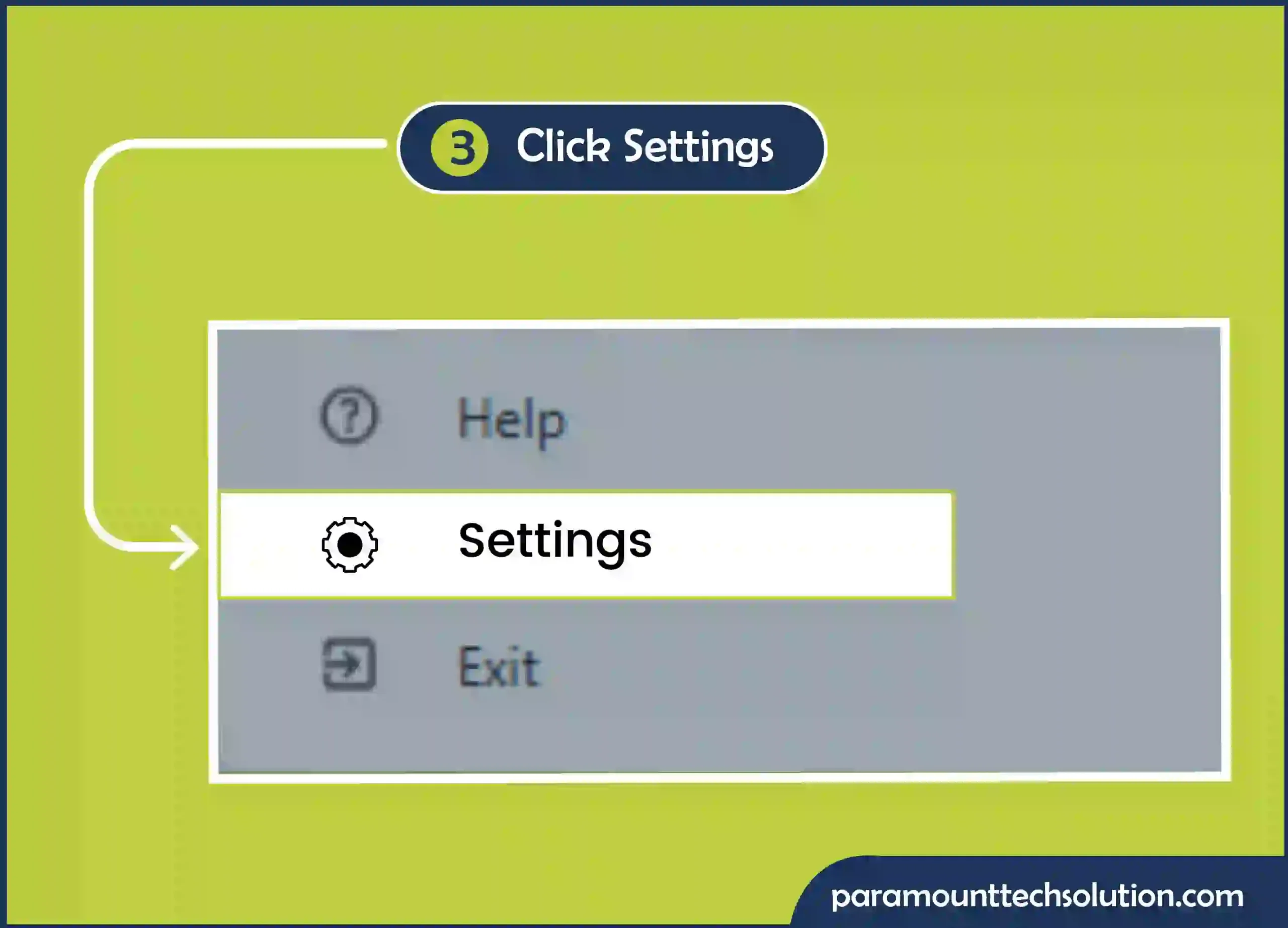 click on settings in menu