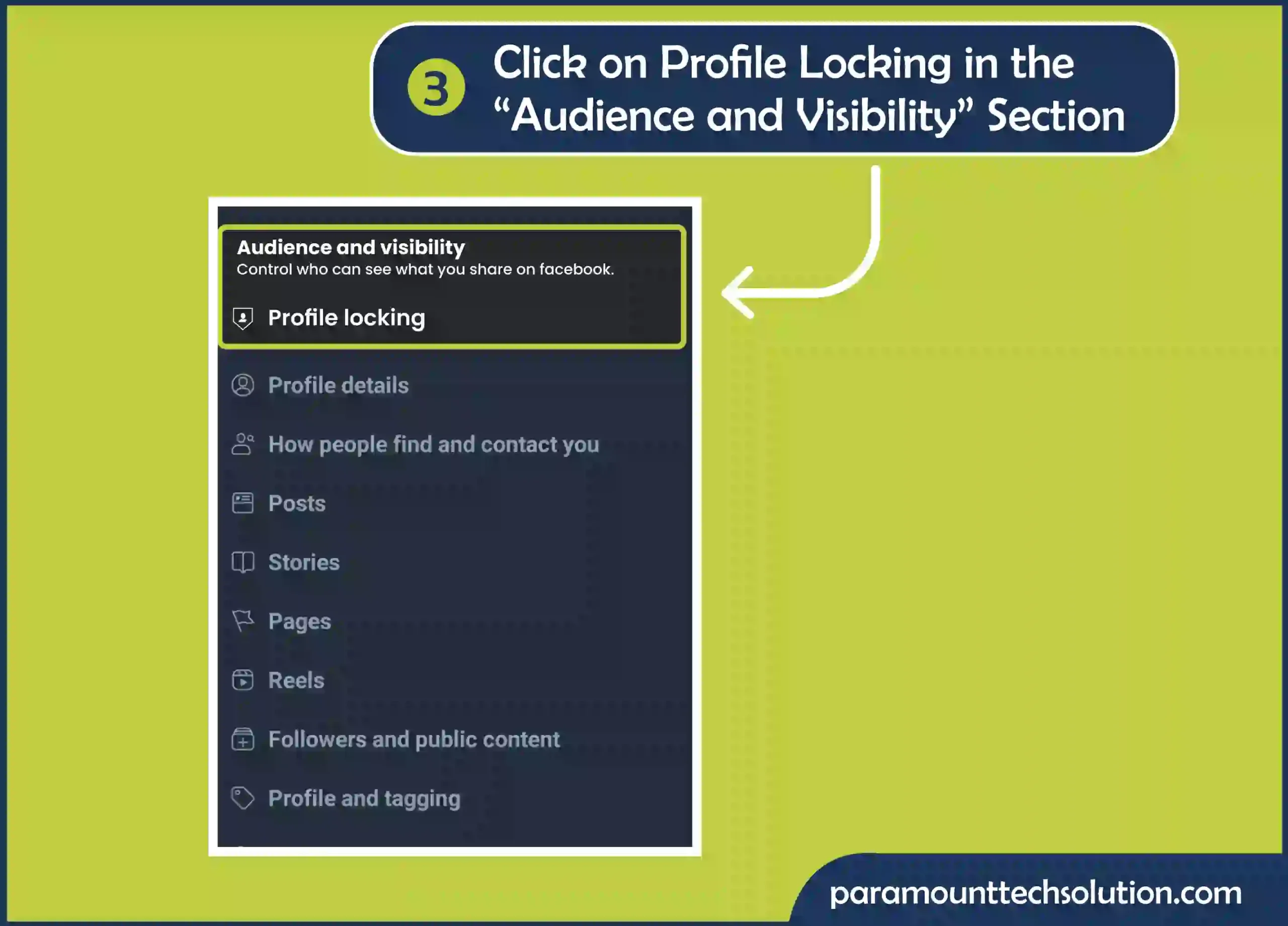 Click on Profile locking in the “Audience and visibility” section