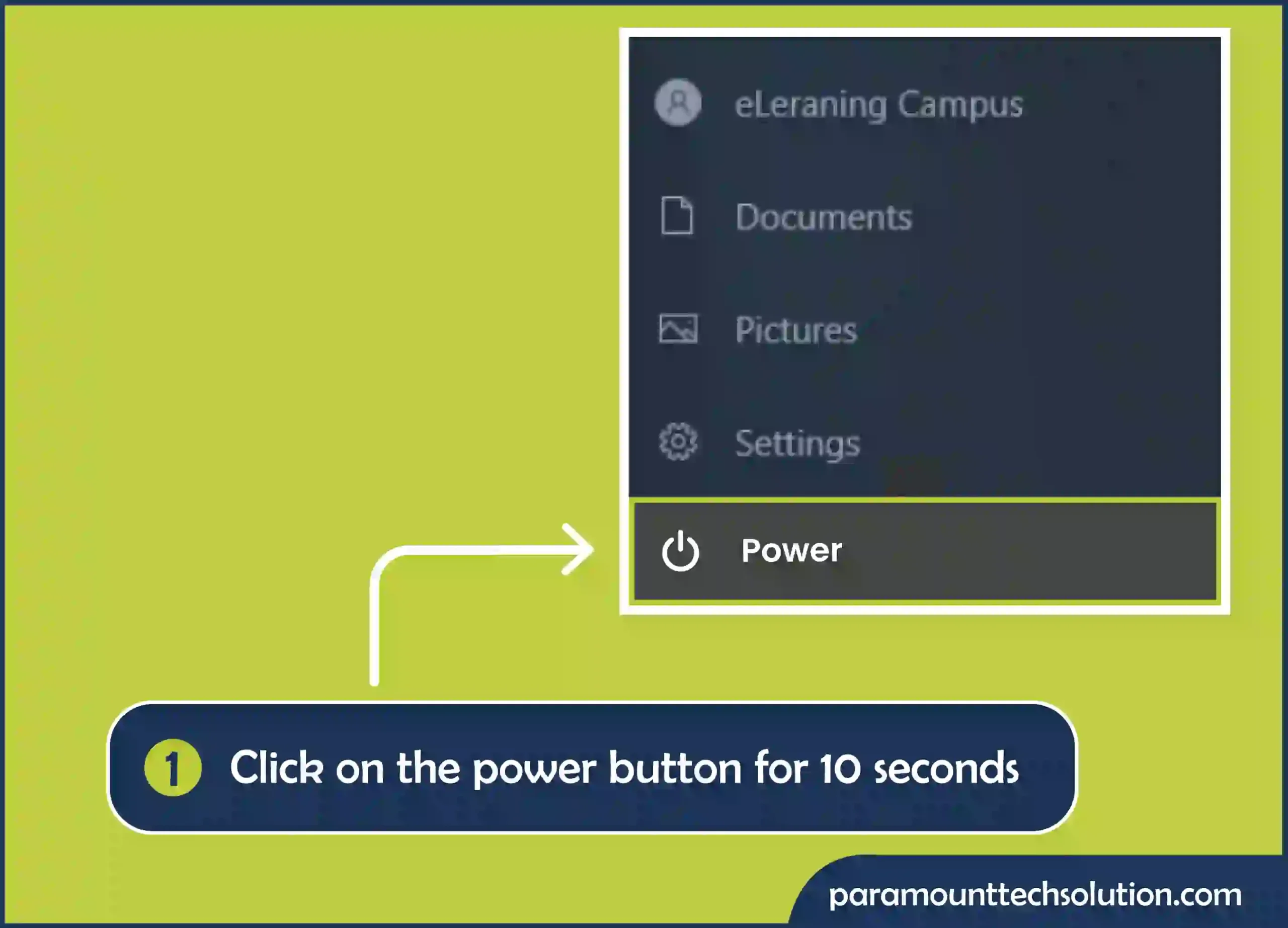 Safe mode window 11 using power button