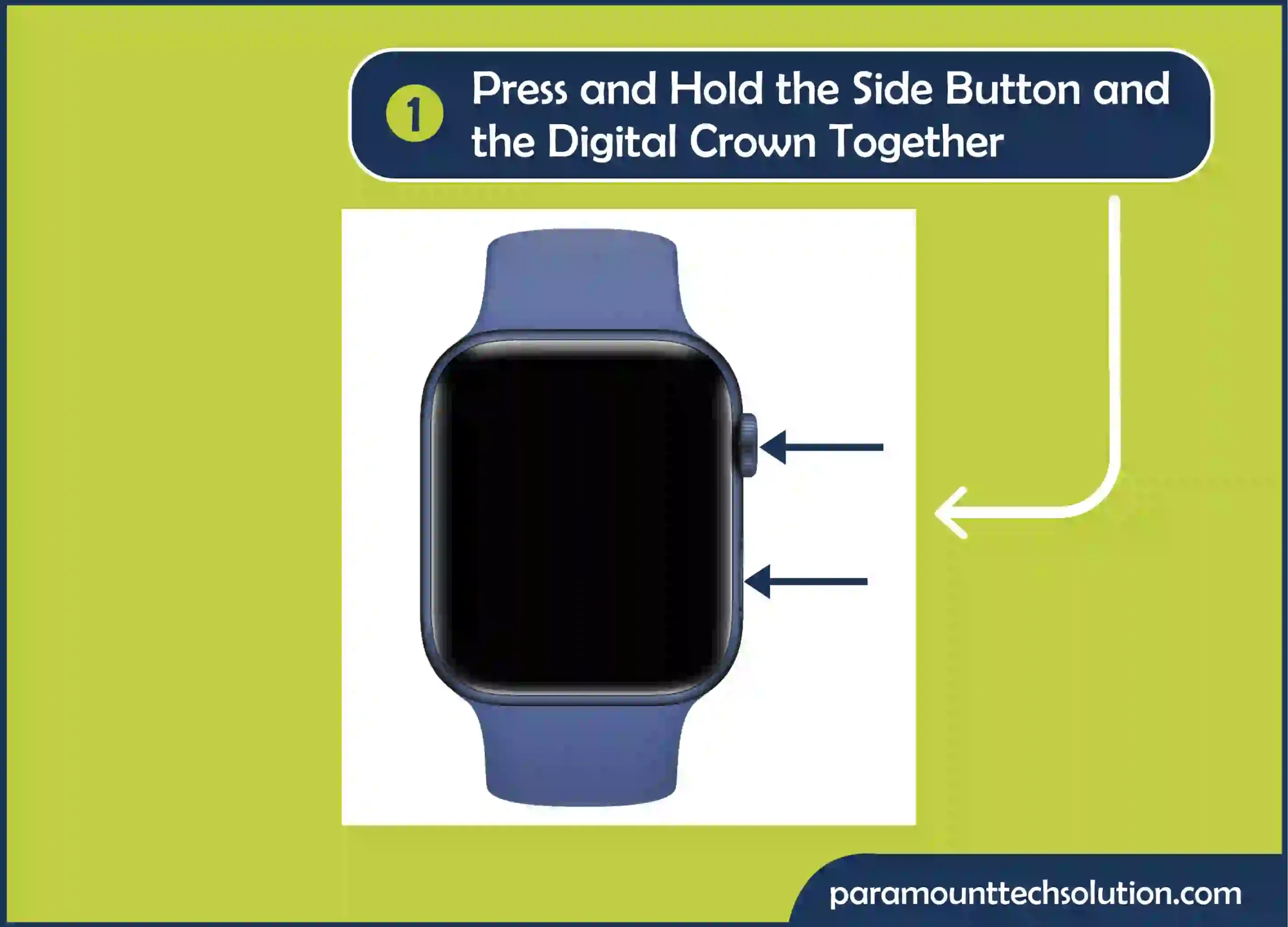 Apple Watch is frozen so Press and hold the side button and the Digital Crown together