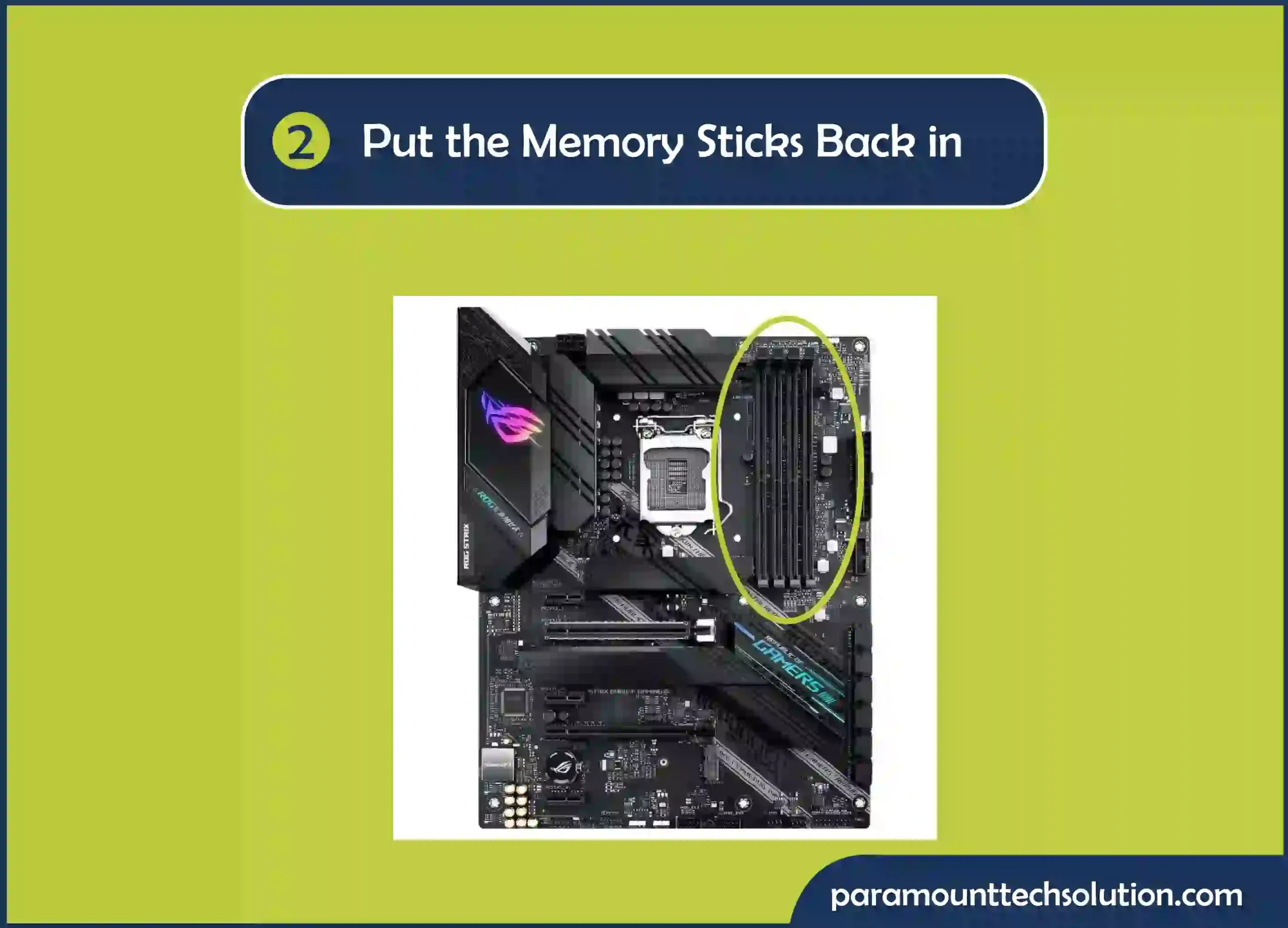 Pull the PC ram stick out of ram slot and blow dust from slot