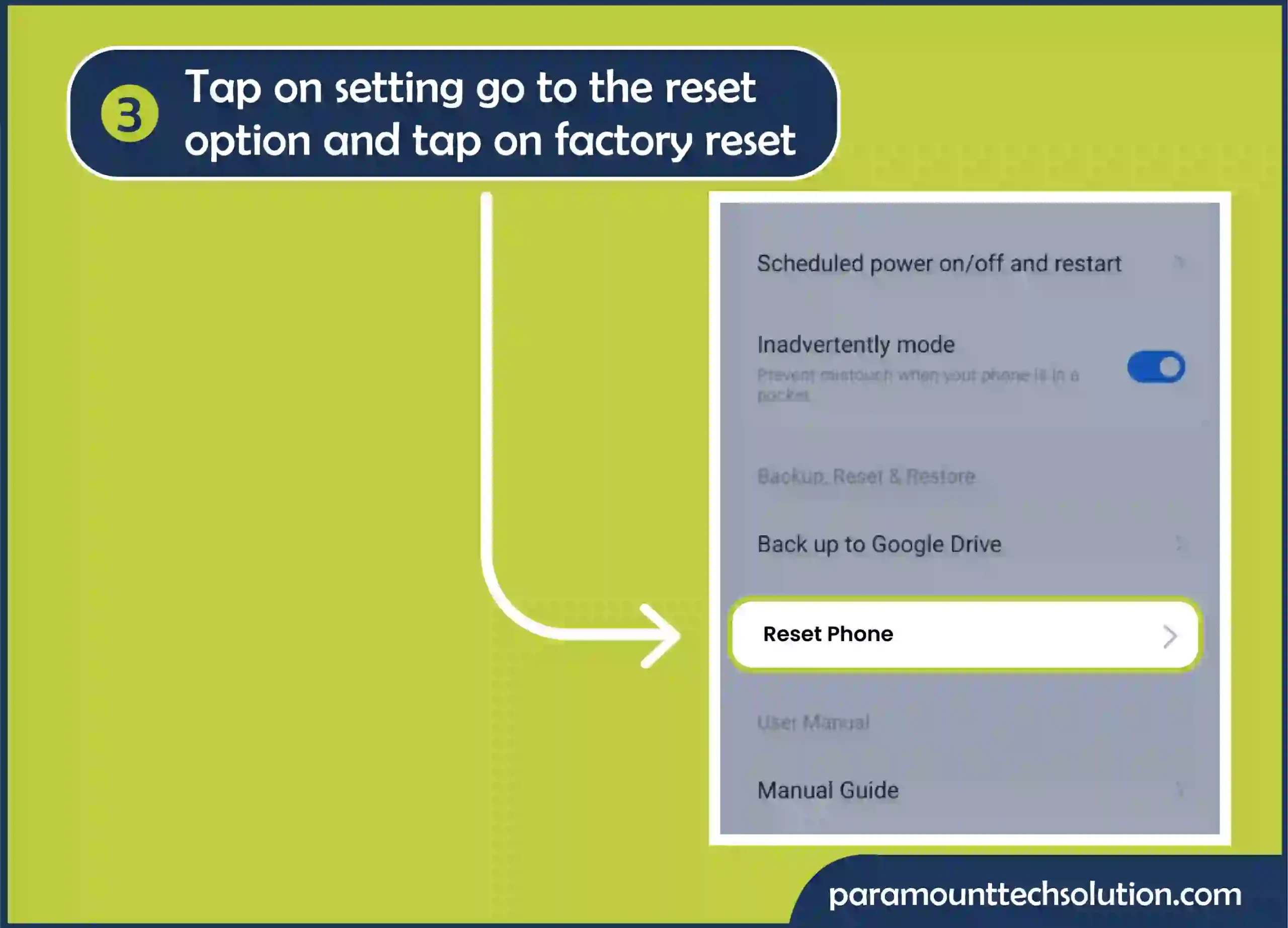 Tap power off option for removing horizontal lines