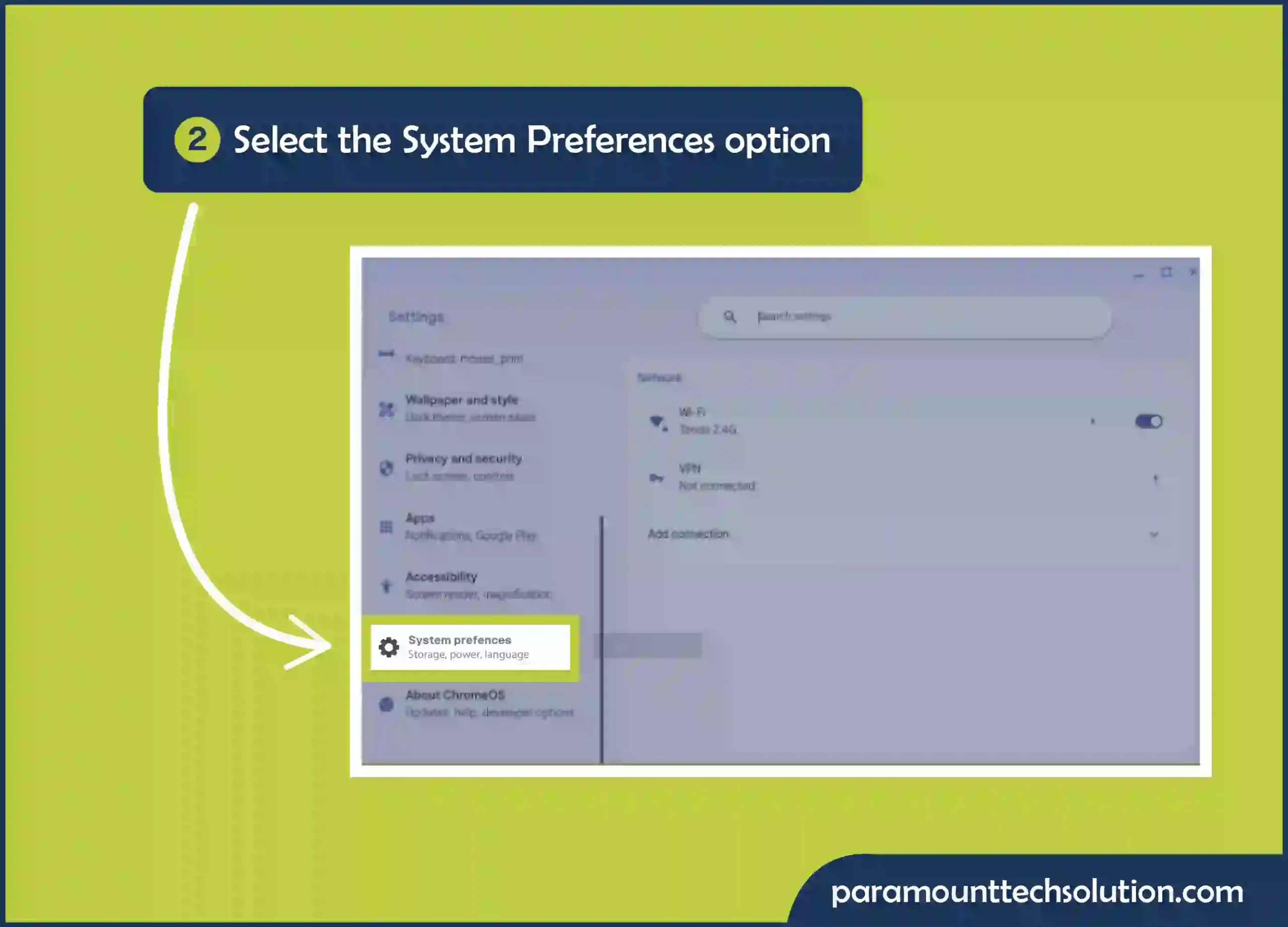 To wipe Chromebook select preferences options