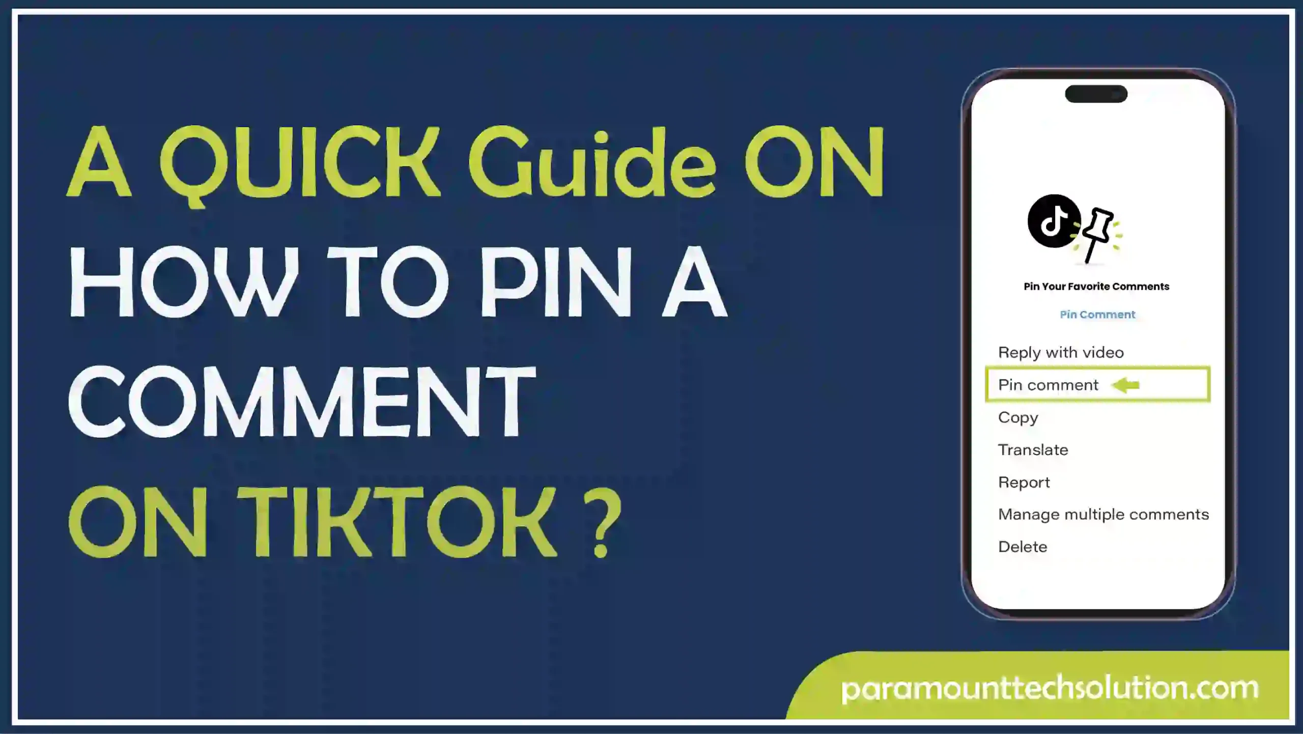 How to pin a comment on tik tok