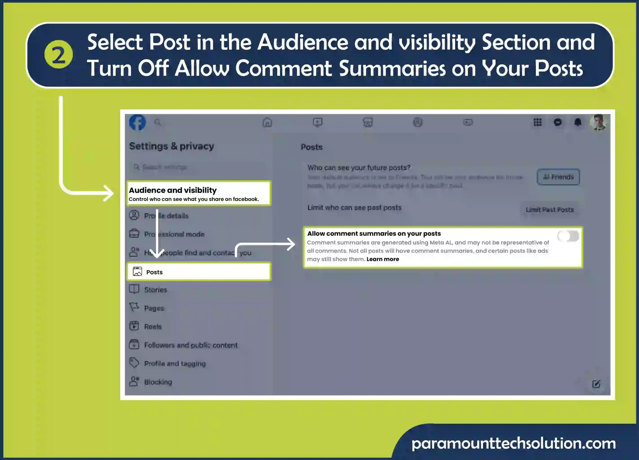 Select the post and set the visibility