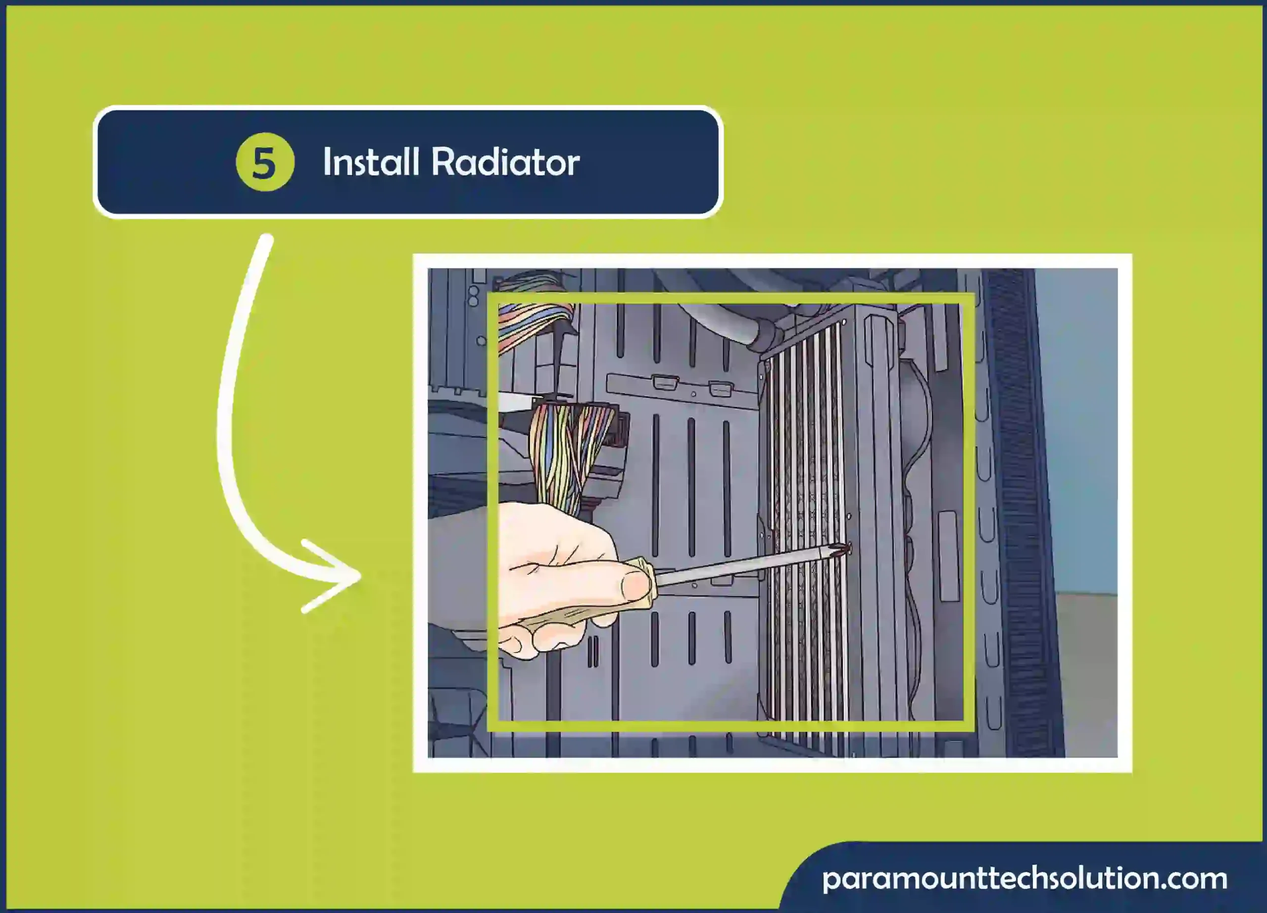 install the radiator to take it in next phase to building the cooler for cpu cooling