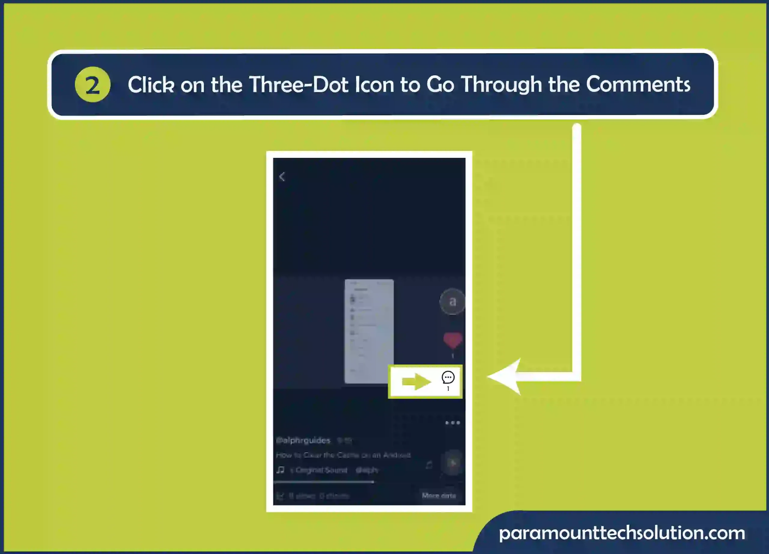 Click on the Three-Dot Icon to go for pin your comment for tiktok post video